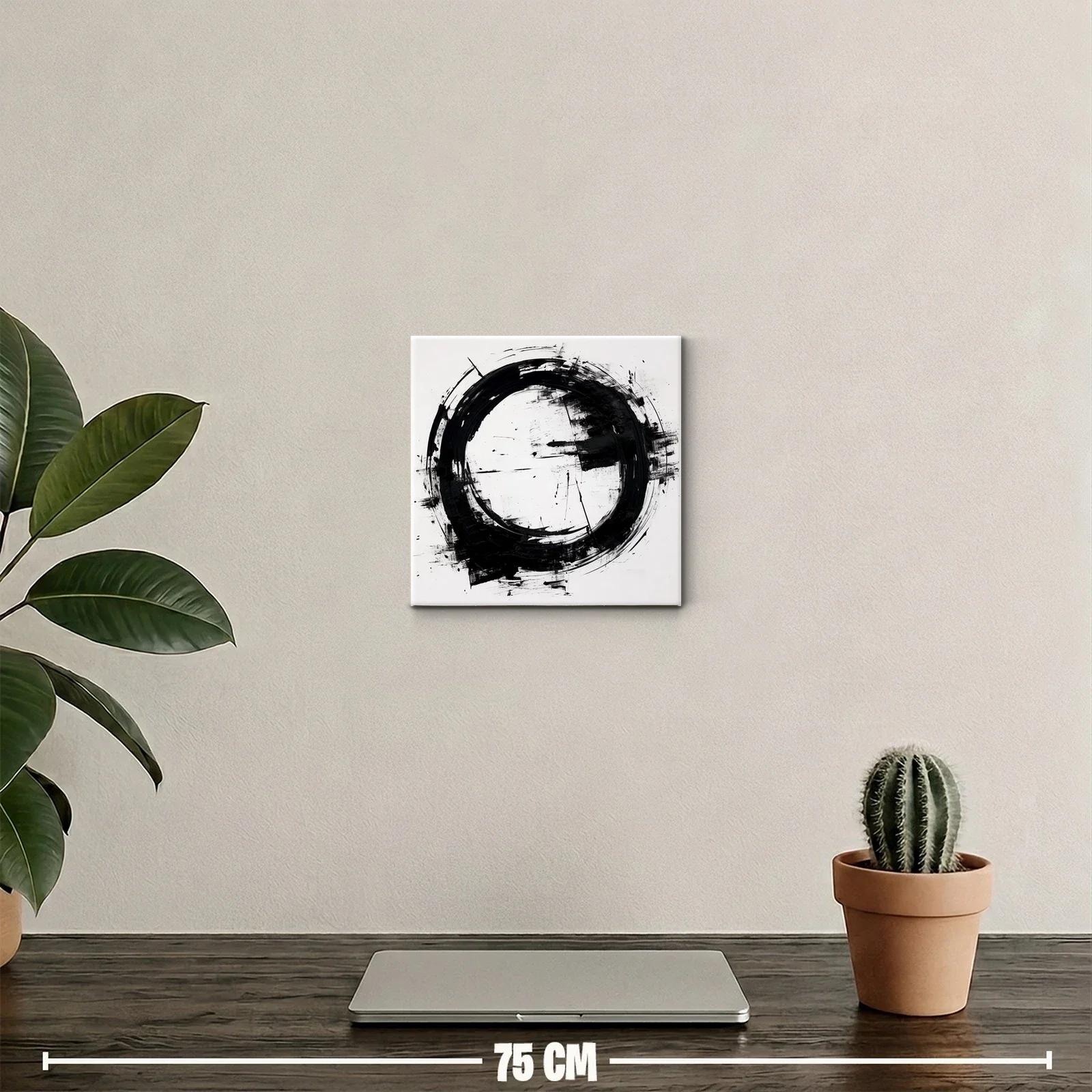 Círculo negro abstracto en fondo blanco moderno y elegante — miniatura 2