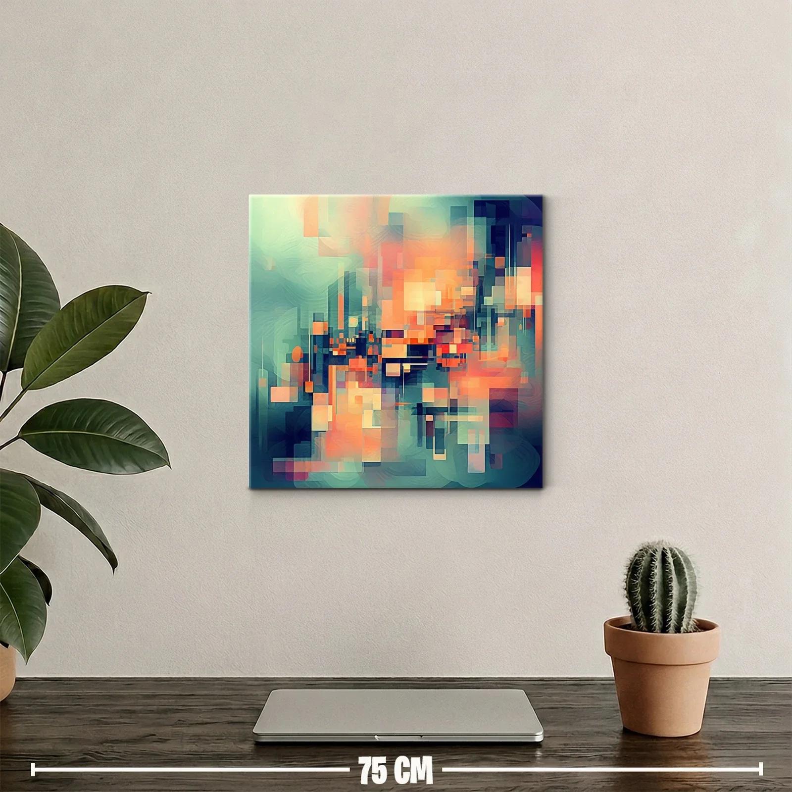 Composición abstracta con tonos cálidos y fríos contrastantes — miniatura 2