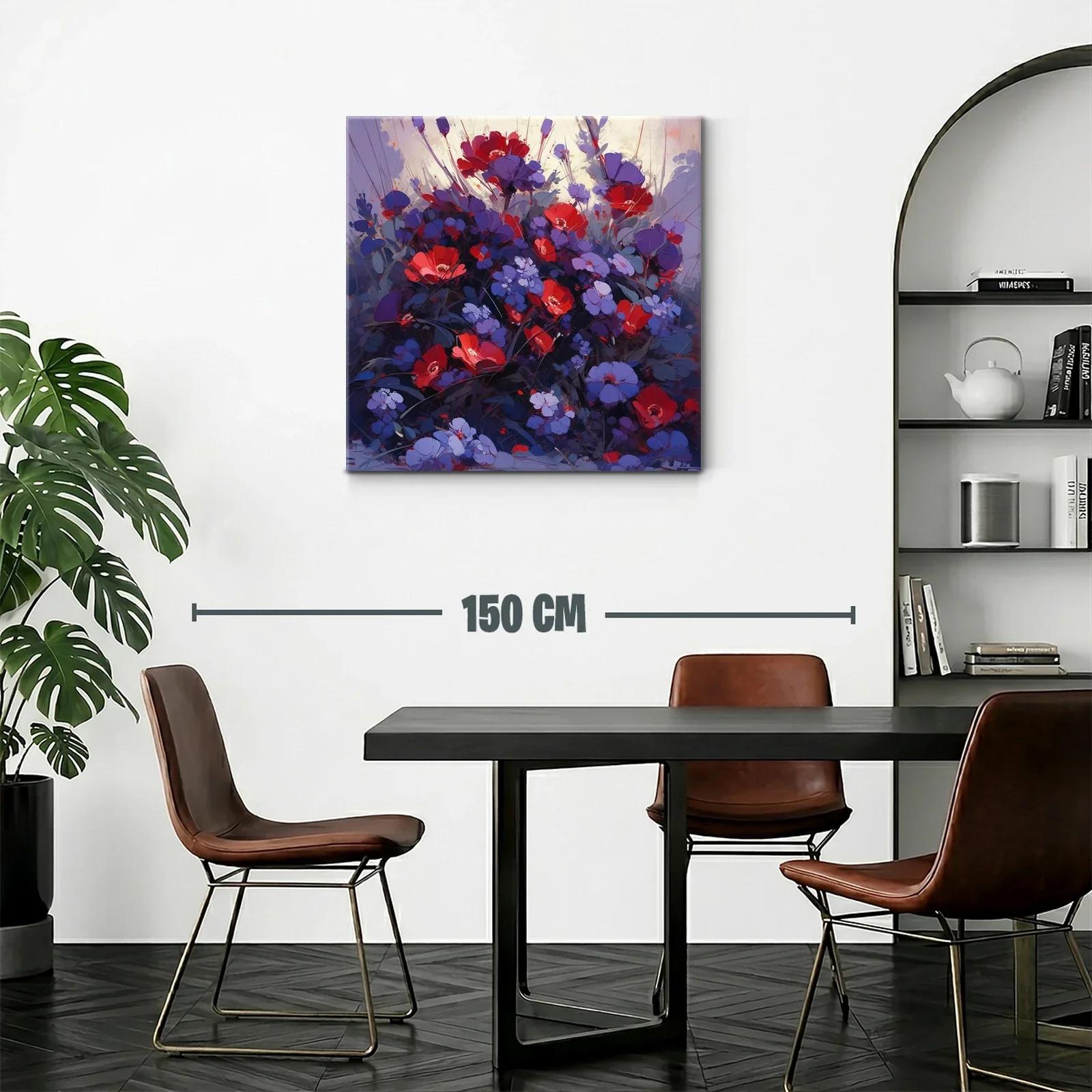 Composición floral vibrante con rojos y violetas intensos — miniatura 2