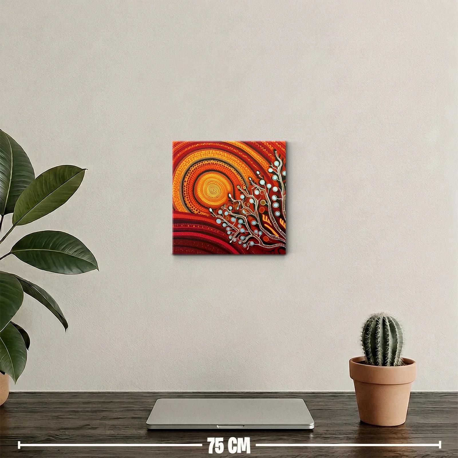 Cuadro decorativo con diseño de espiral y ramas coloridas — miniatura 2
