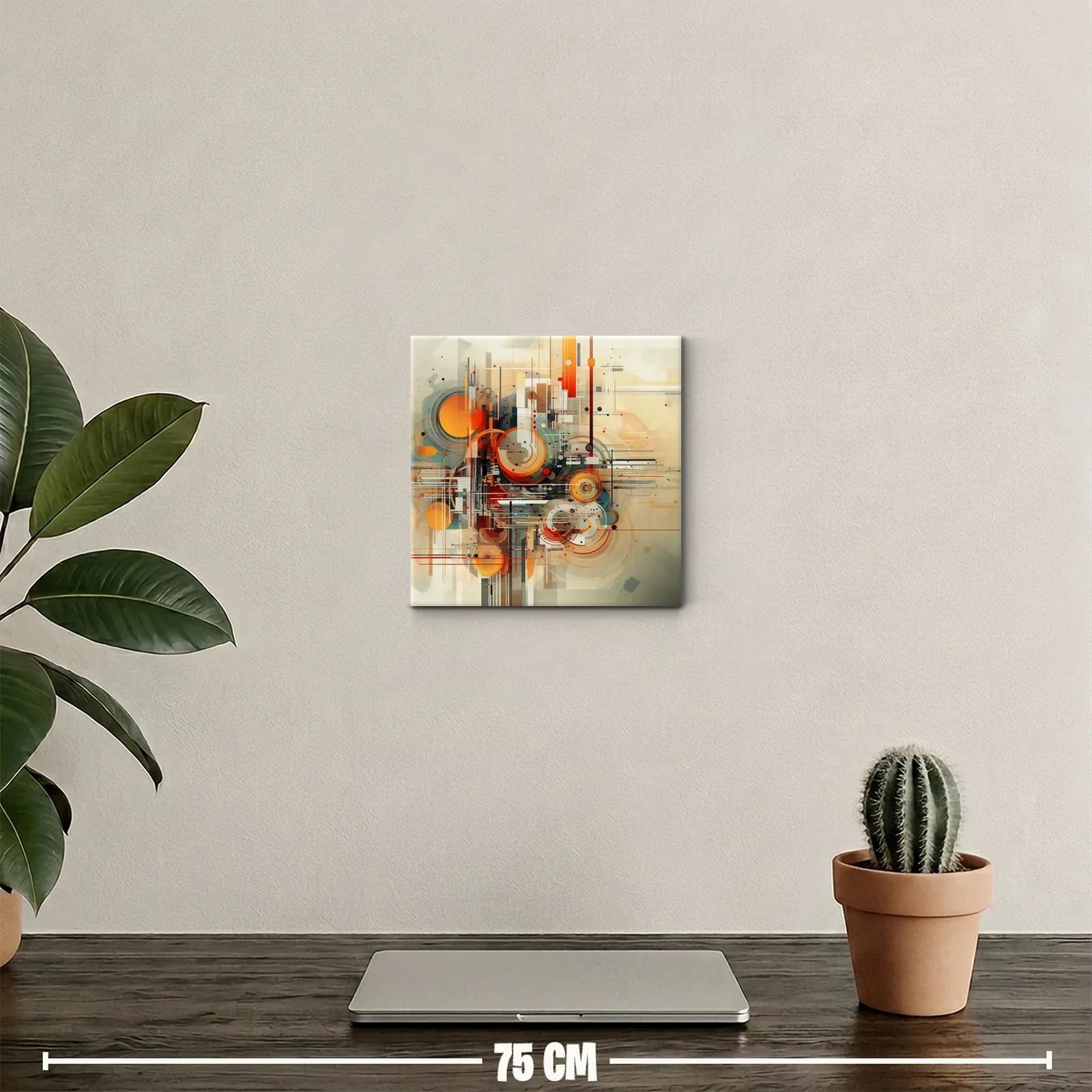 Composición abstracta con formas geométricas en tonos cálidos — miniatura 2