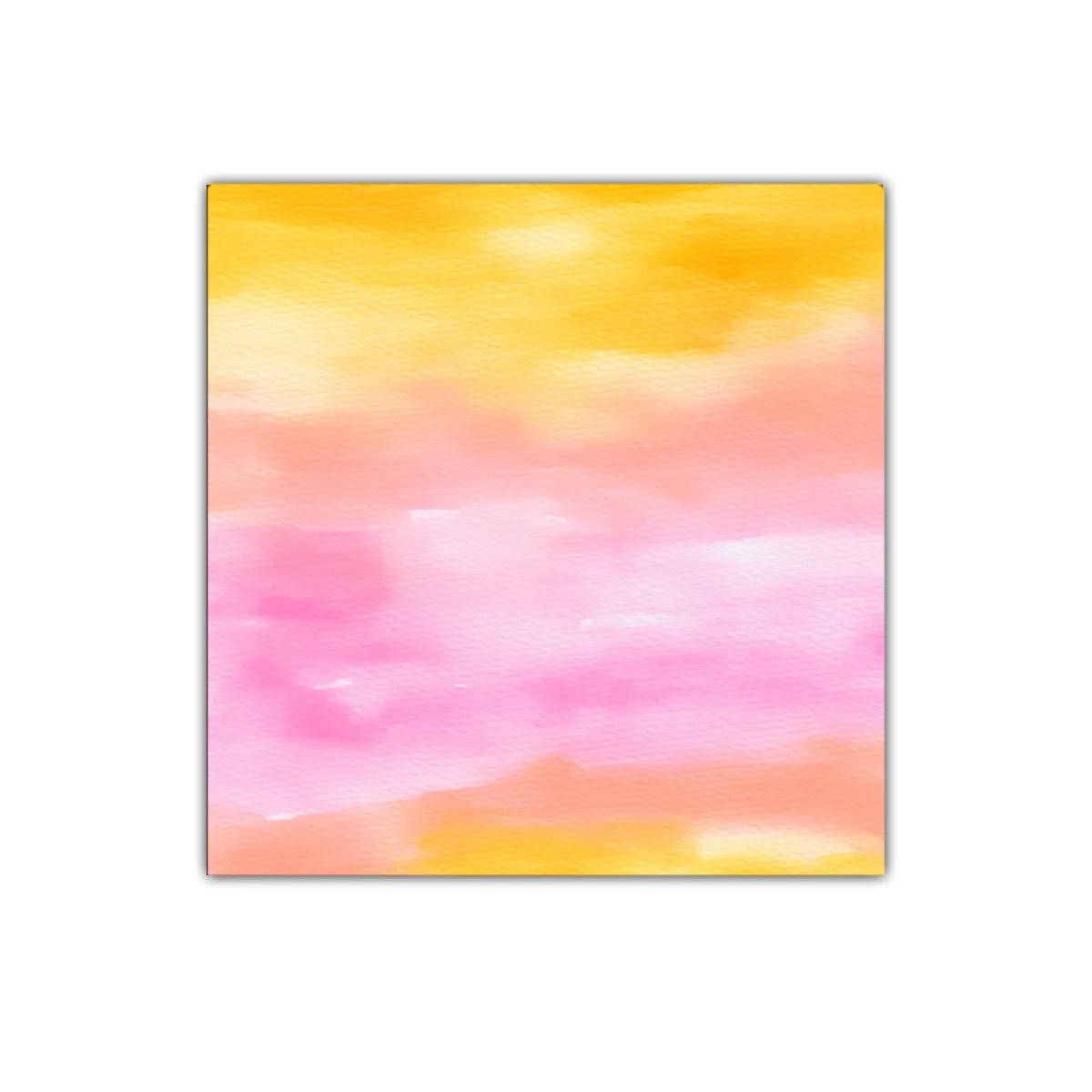 Cuadro Decorativo Abstracto en Tonos Rosados y Amarillos