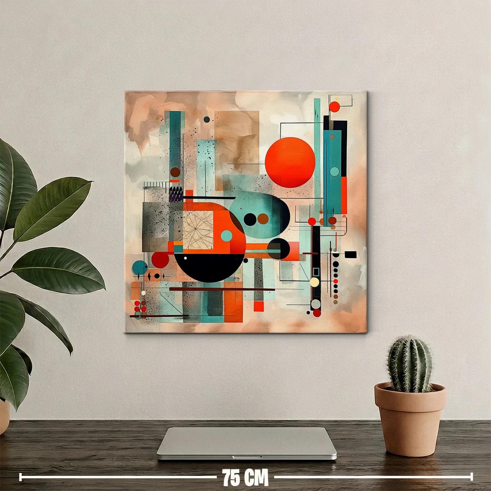 Composición abstracta con círculos en tonos tierra y azul — miniatura 2