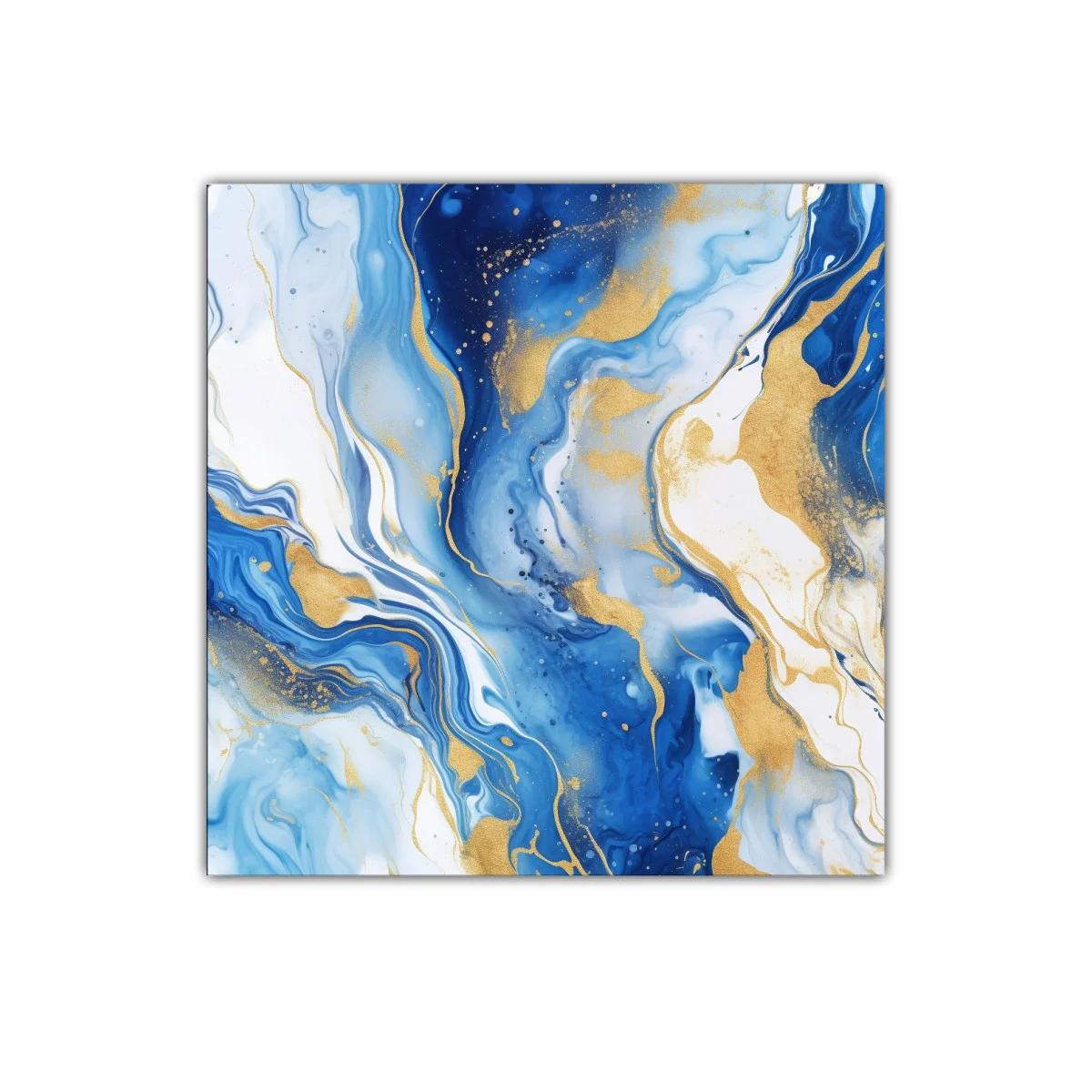 Composición abstracta en azul y dorado para decoración elegante — imagen principal