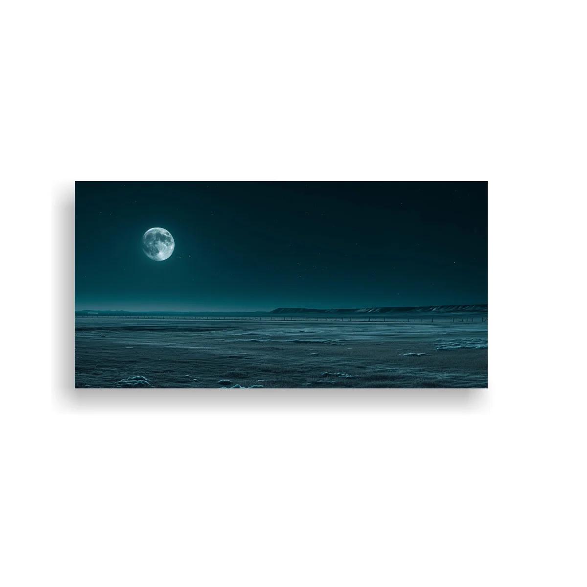Cuadro luna llena sobre el mar con horizonte sereno — imagen principal