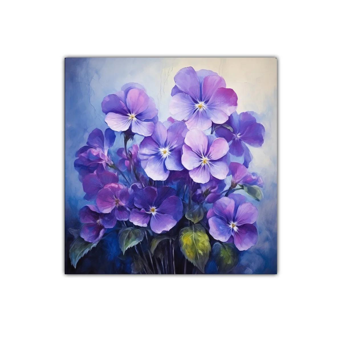 Cuadro con delicadas flores en tonos violeta y azul — imagen principal
