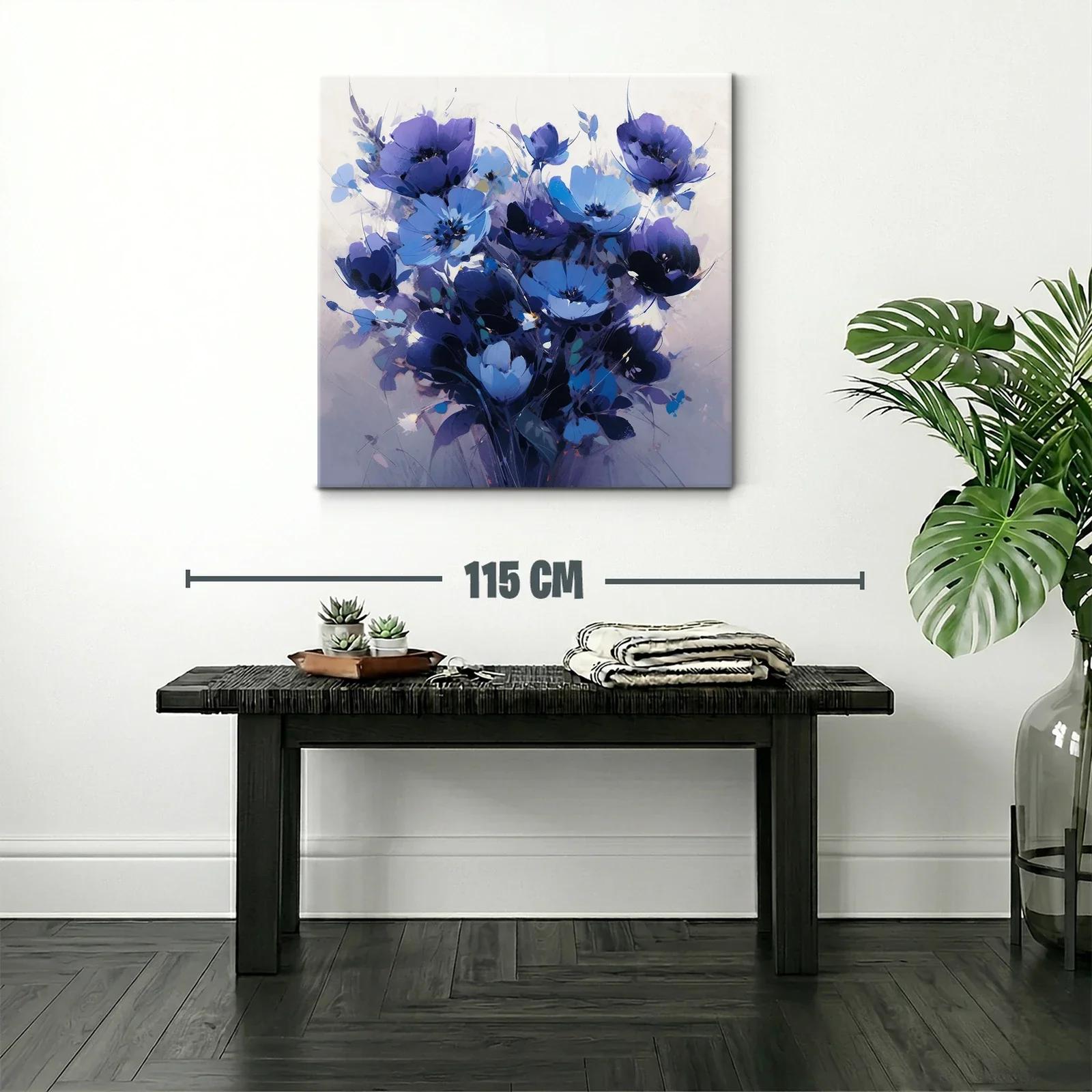 Ramo de flores azules vibrantes con toque artístico — miniatura 2