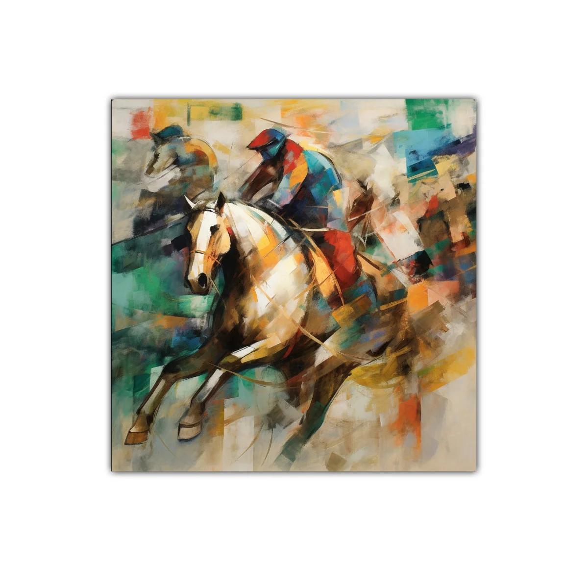 Carrera de caballos llena de energía y movimiento vibrante — imagen principal