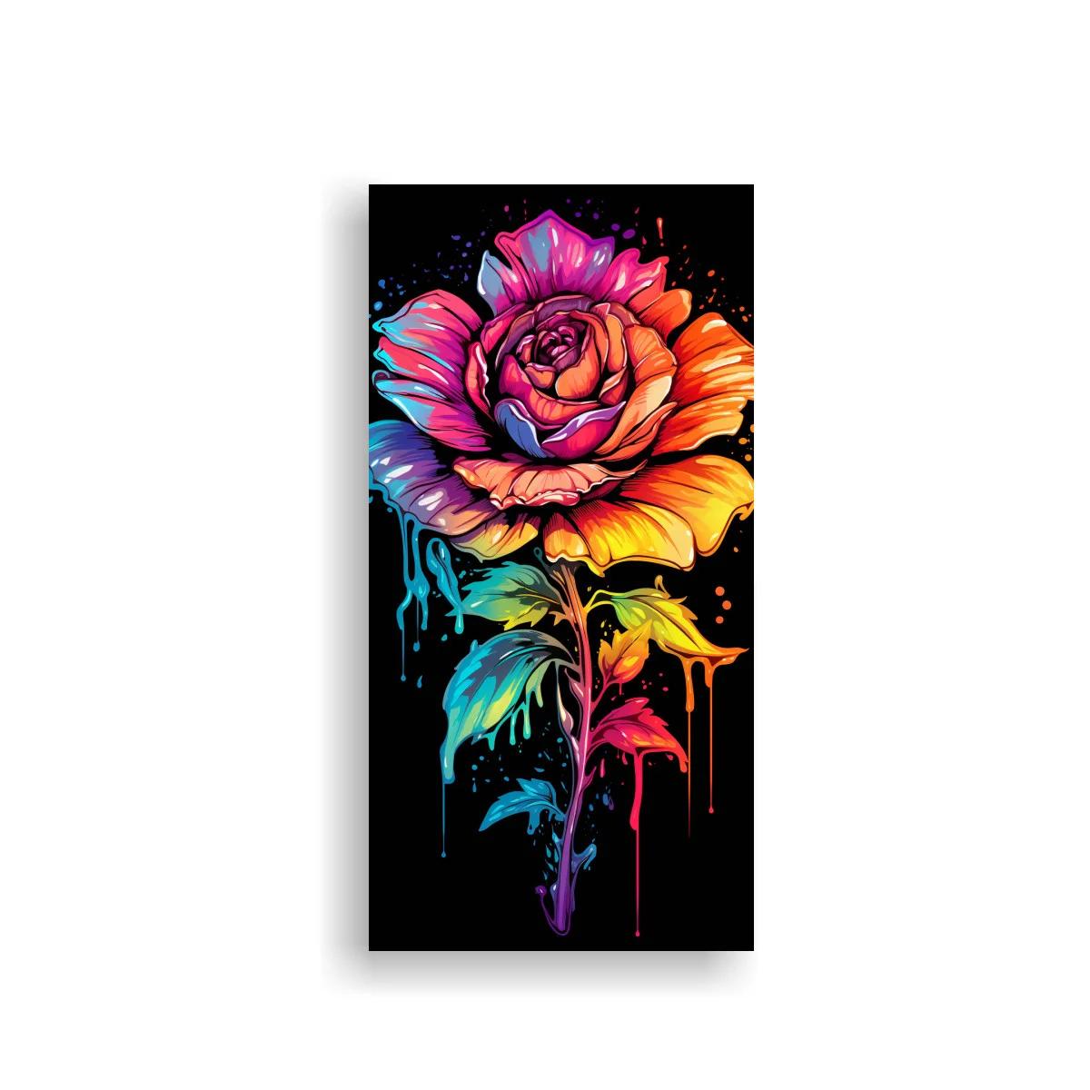 Cuadro rosa multicolor con efecto salpicado