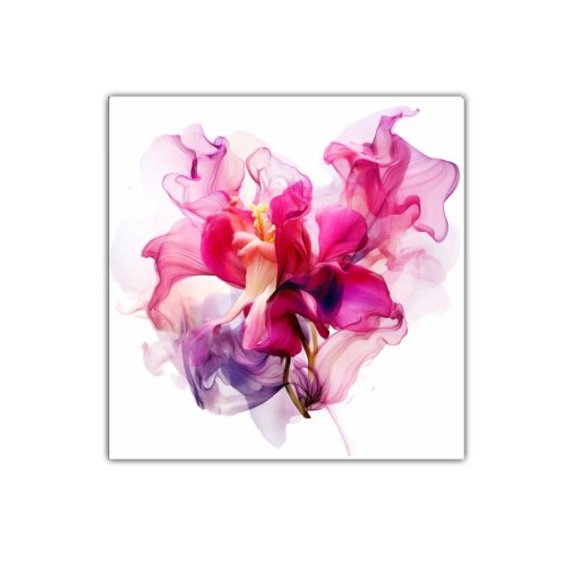 Decorativo cuadro floral con tonos vibrantes y etéreos