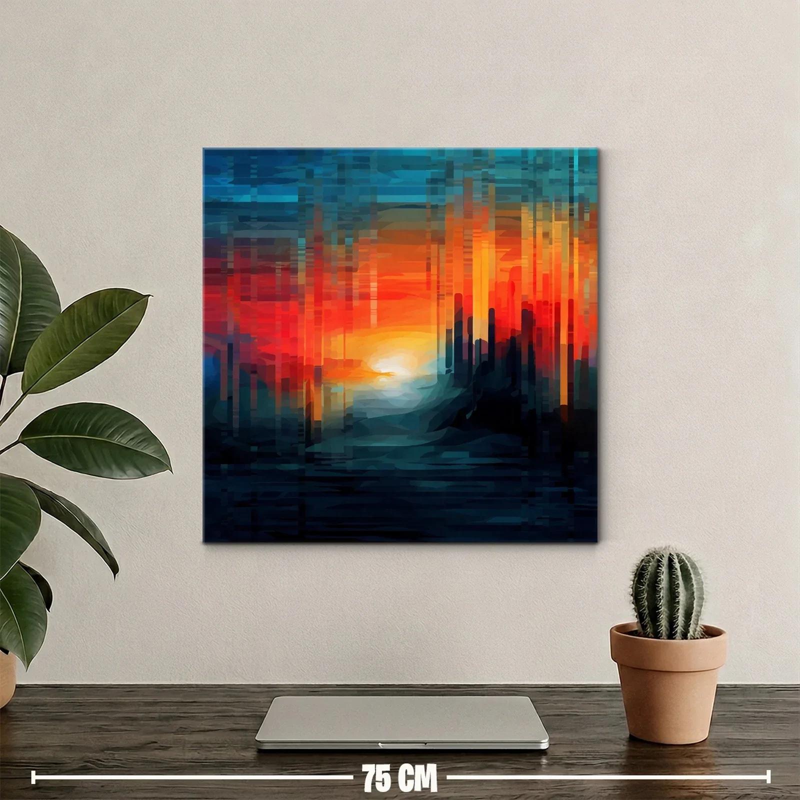 Atardecer abstracto con tonos cálidos y fríos vibrantes — miniatura 2