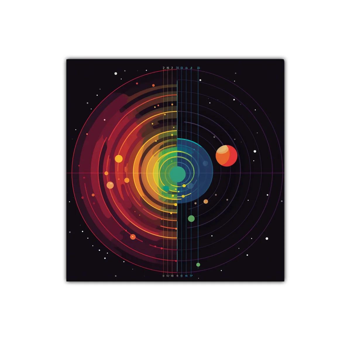 Cuadro decorativo abstracción cósmica y musical en colores vibrantes