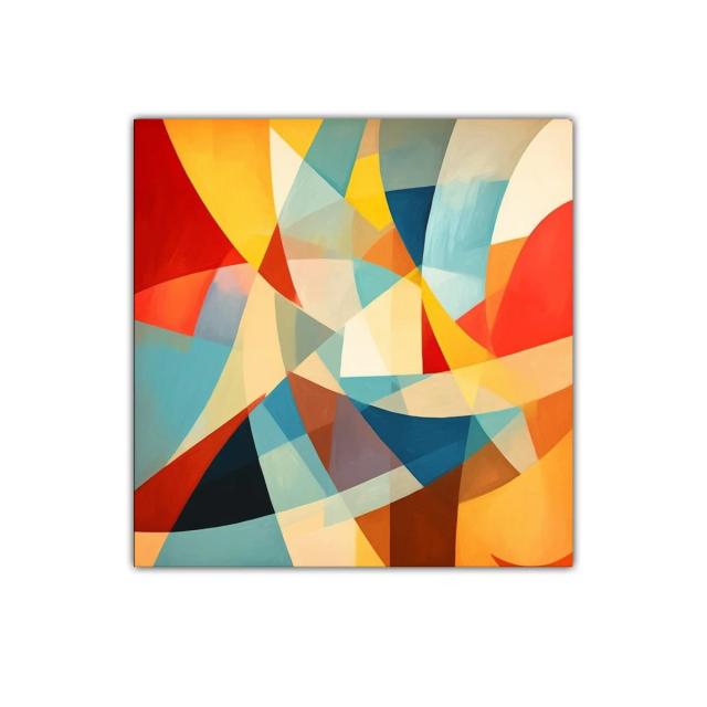 Cuadro abstracto con dinamismo y colores vibrantes