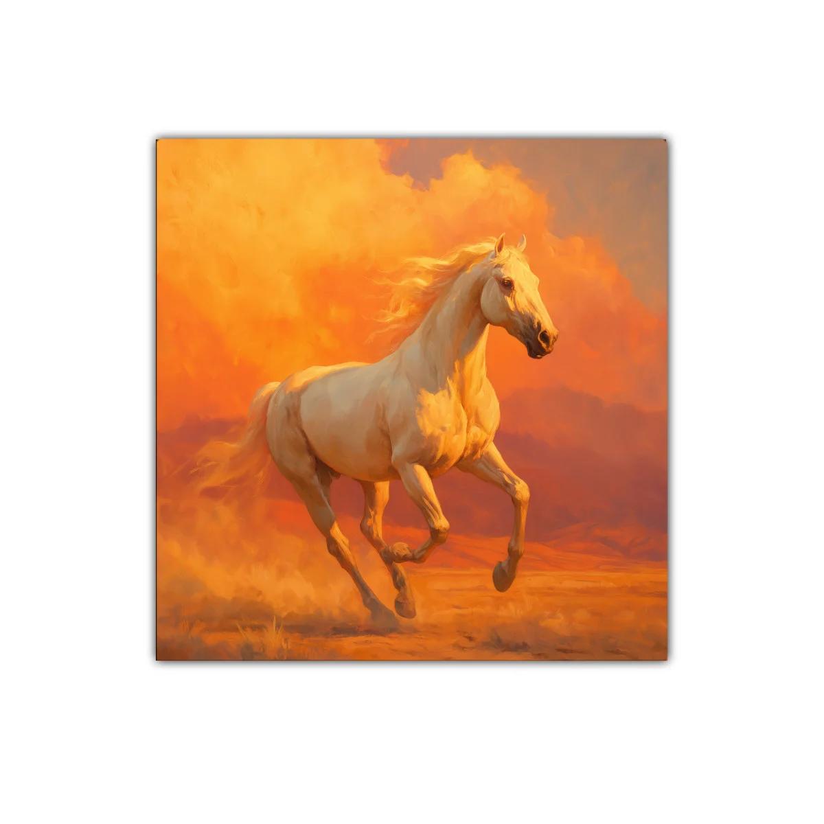 Cuadro caballo galopante en tonalidades vibrantes — imagen principal