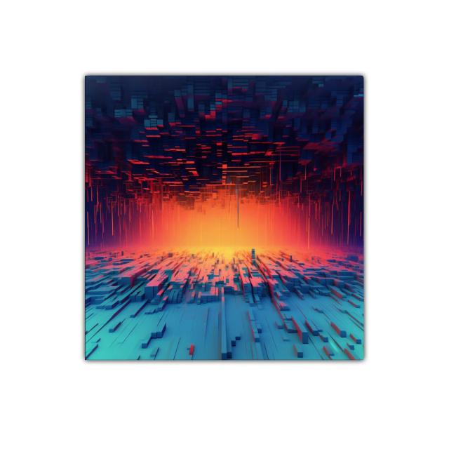 Paisaje abstracto futurista con luces intensas