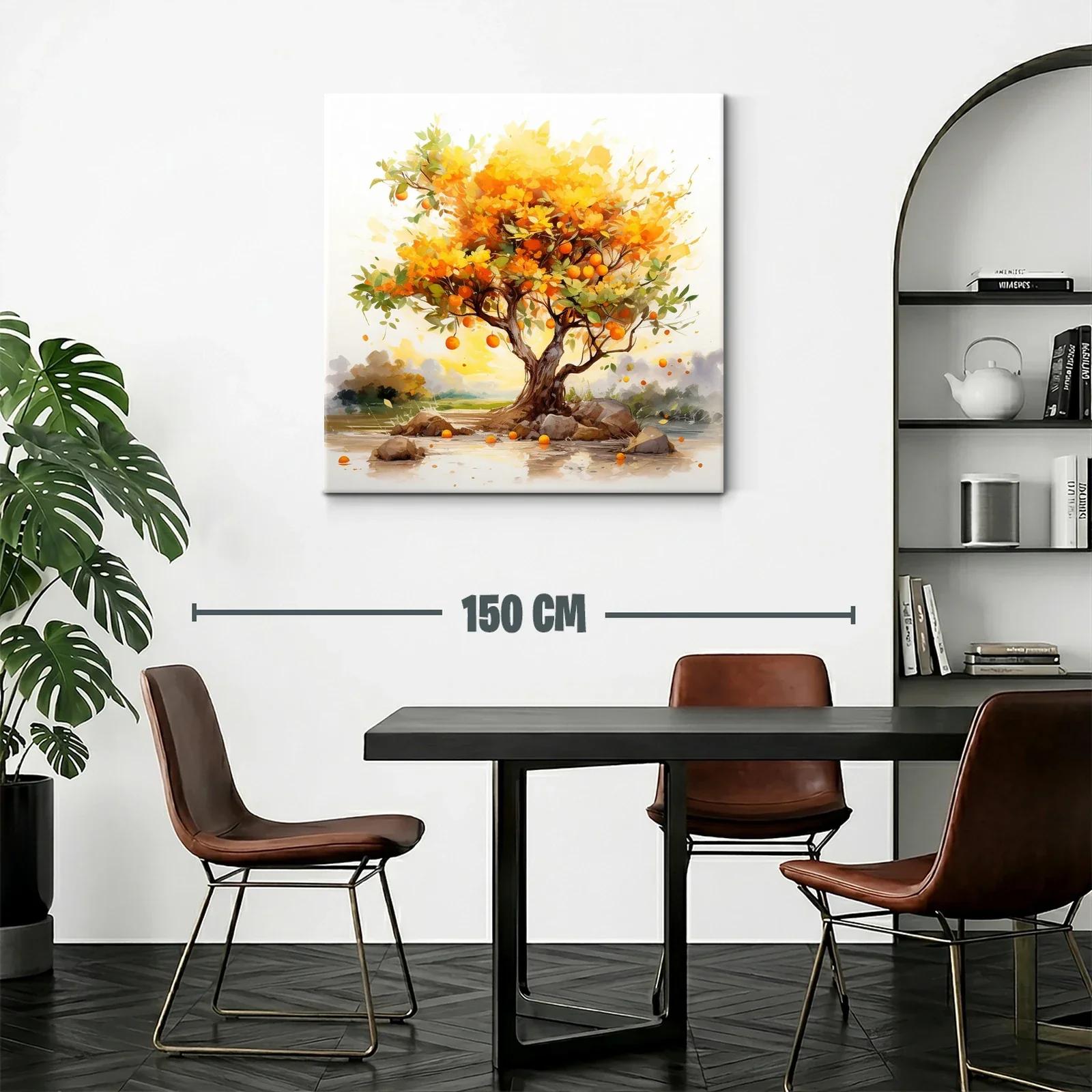 Árbol de naranjas iluminado en vibrantes tonos cálidos — miniatura 2