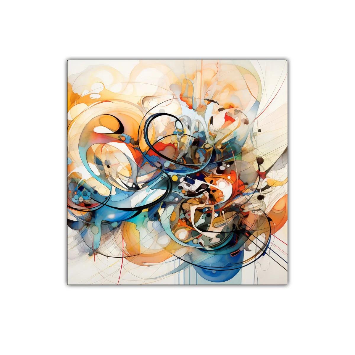 Cuadro decorativo abstracto con formas fluidas y dinámicas — imagen principal
