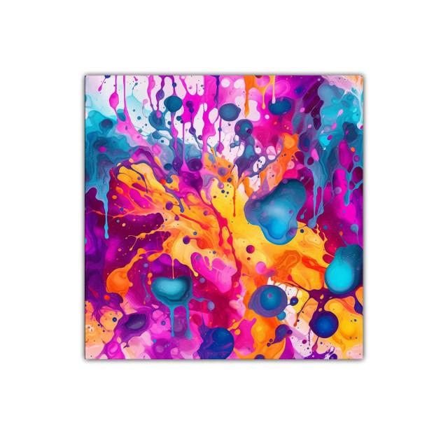 Cuadro abstracto con explosión de colores vibrantes