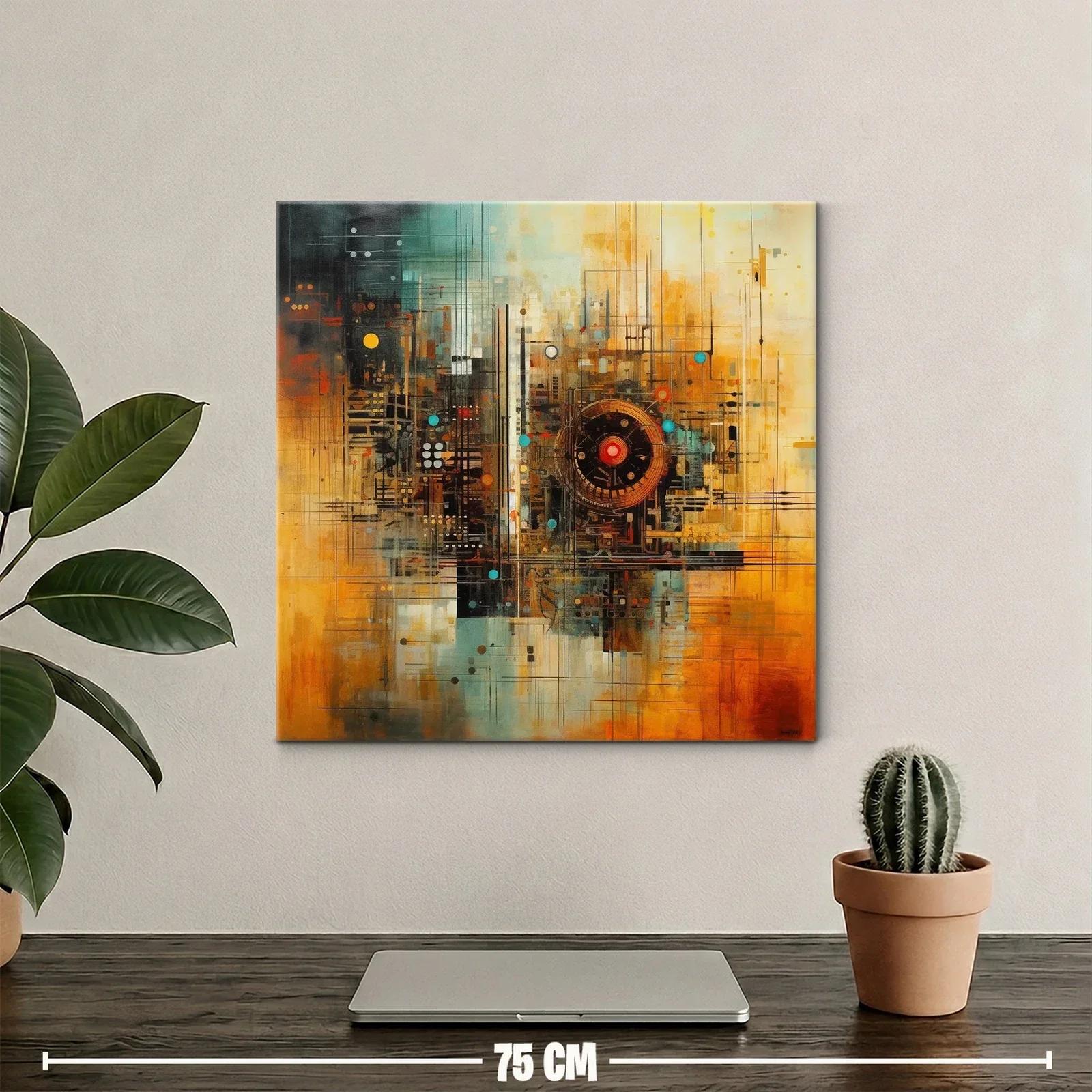 Composición abstracta en tonos cálidos y detalles geométricos — miniatura 2