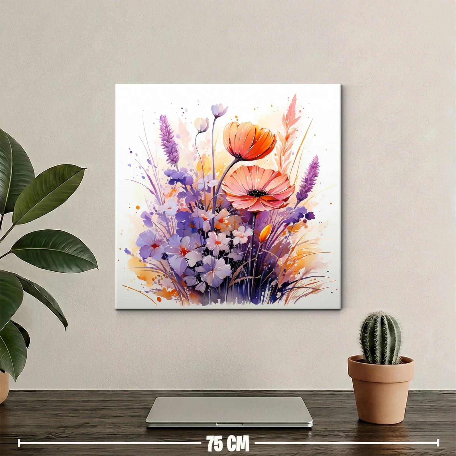 Cuadro floral moderno con tonos suaves y vibrantes — miniatura 2