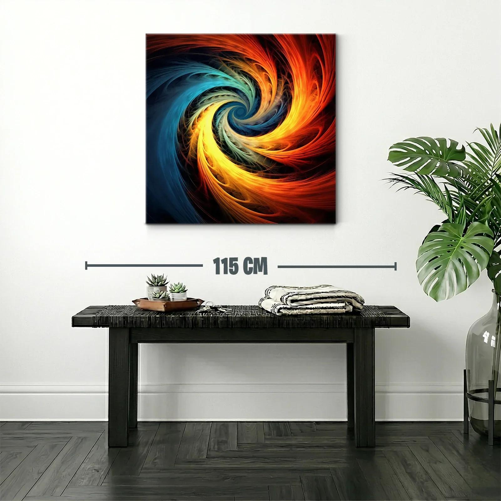 Cuadro abstracto espiral en cálidos tonos fusionados — miniatura 2