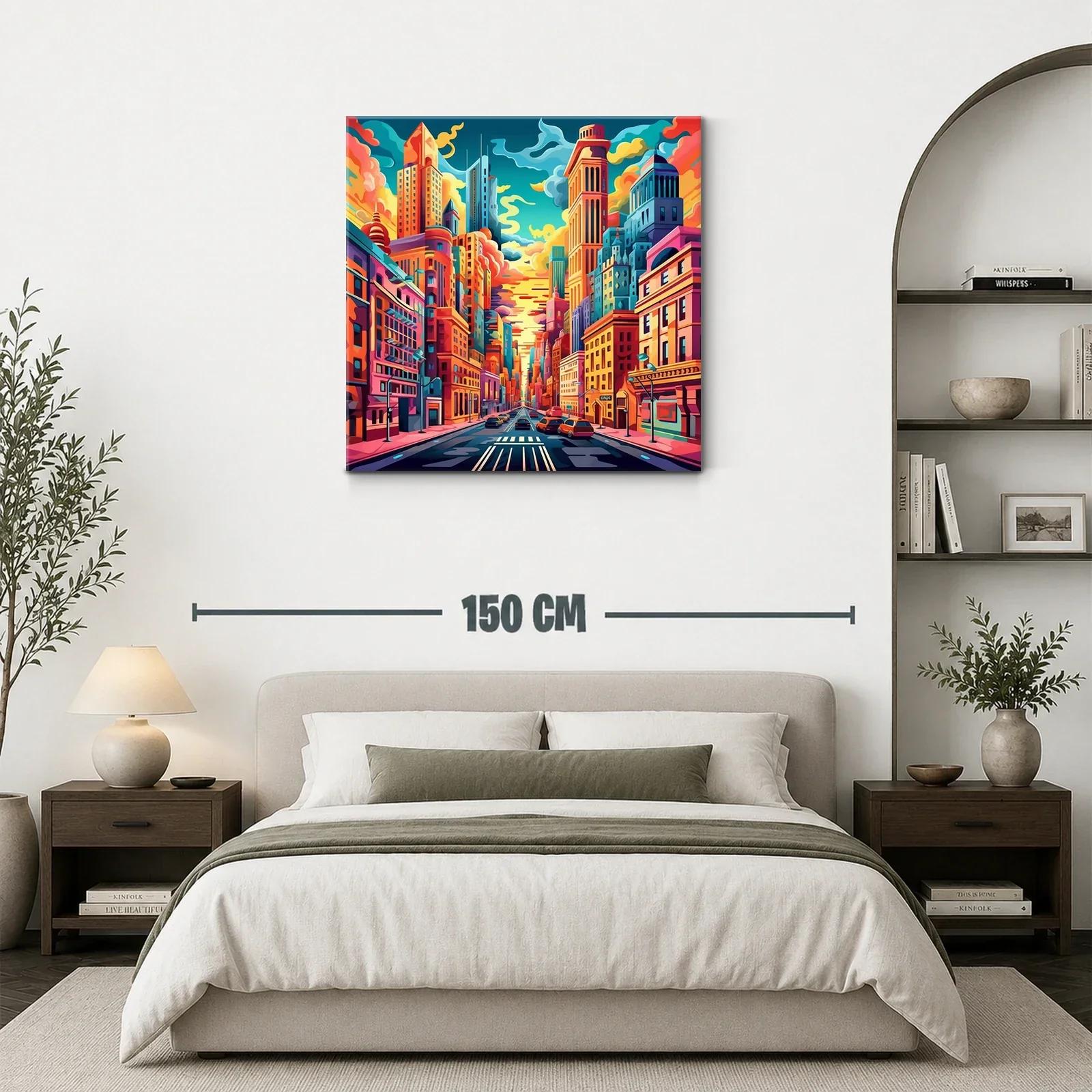 Vibrante paisaje urbano con cielo al atardecer — miniatura 3