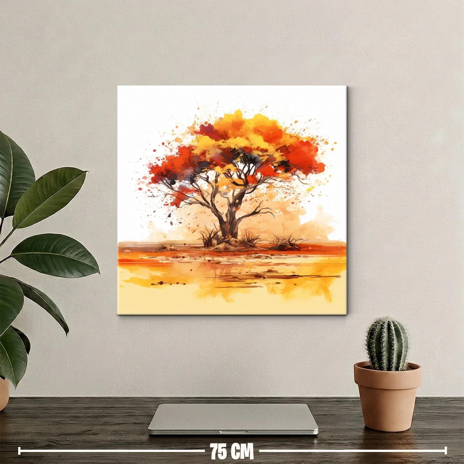 Árbol de otoño vibrante con tonos anaranjados y amarillos — miniatura 2