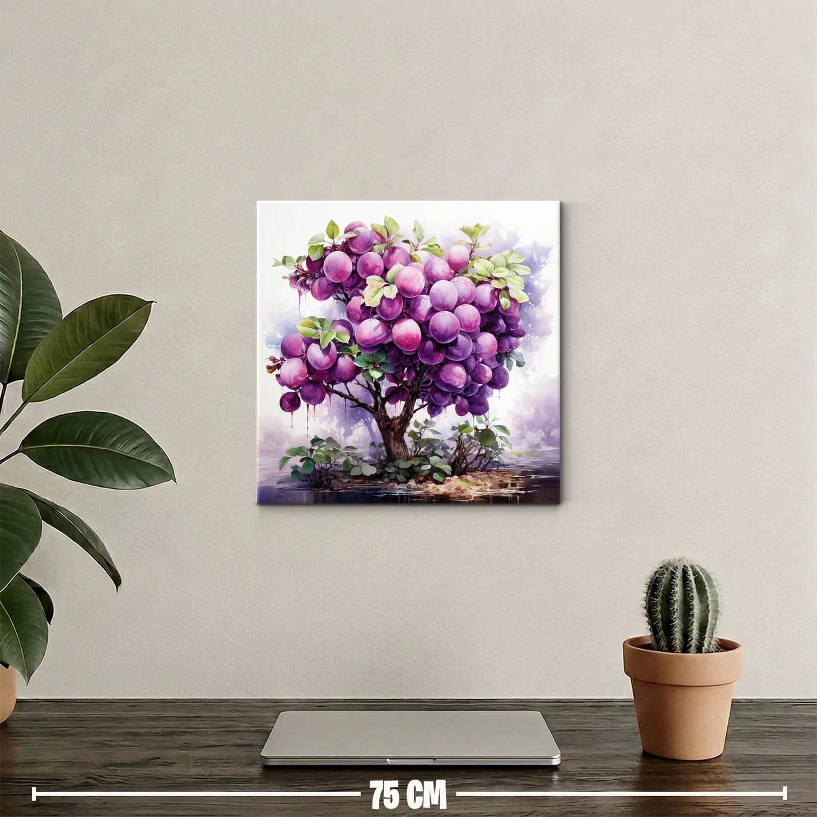 Árbol Frutal con Esferas Violetas en Paisaje Místico — miniatura 2