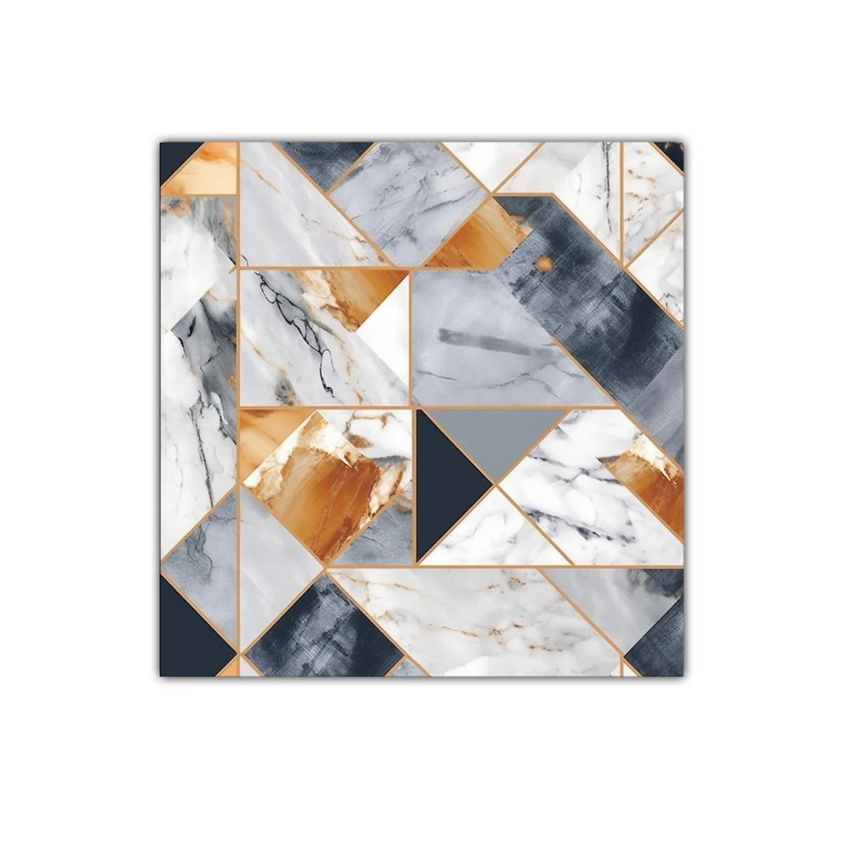 Cuadro abstracto en tonos dorados y grises elegante y moderno — imagen principal
