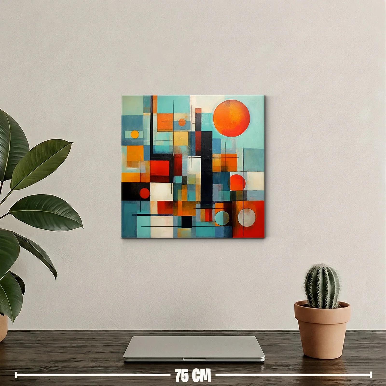 Composición geométrica con contrastes cálidos y fríos — miniatura 2