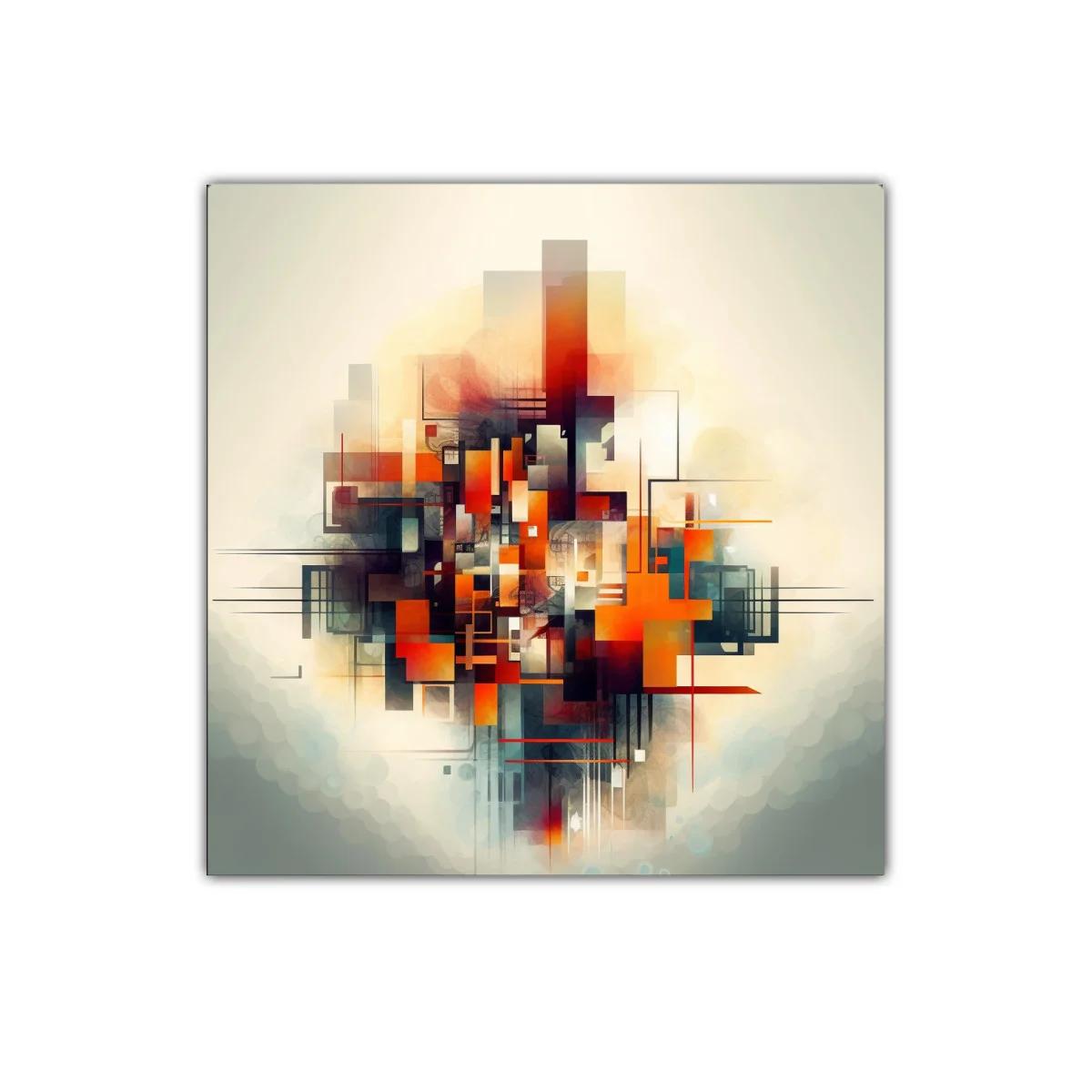 Composición Abstracta en Tonos Cálidos y Fríos — imagen principal