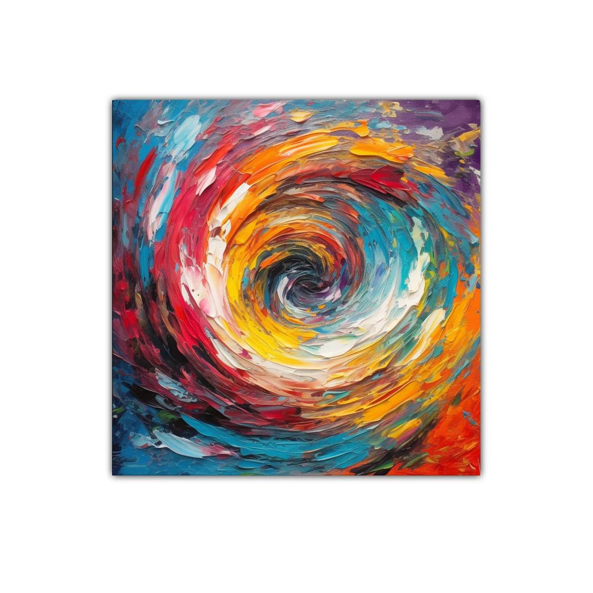 Cuadro vibrante con espiral de colores intensos