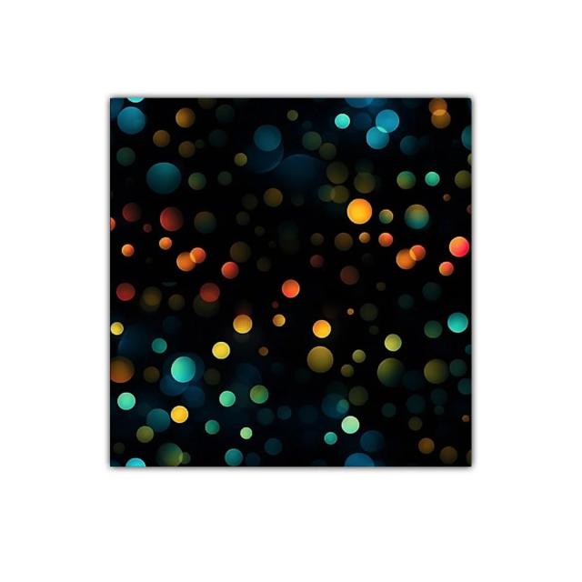 Cuadro decorativo con pattern de círculos luminosos multicolor