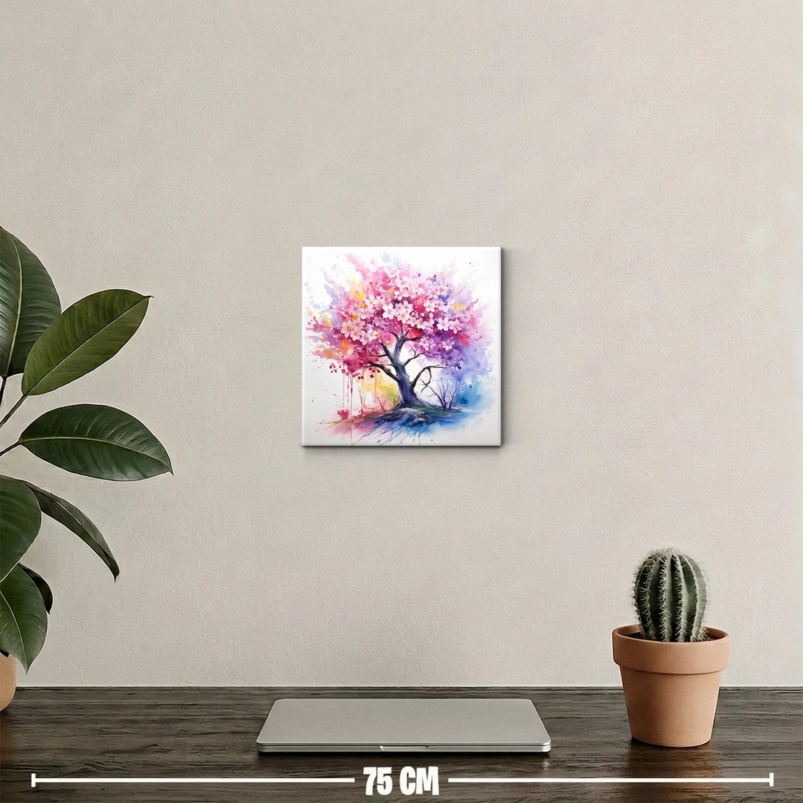 Árbol de florecimiento colorido con tonos vibrantes y suaves — miniatura 2
