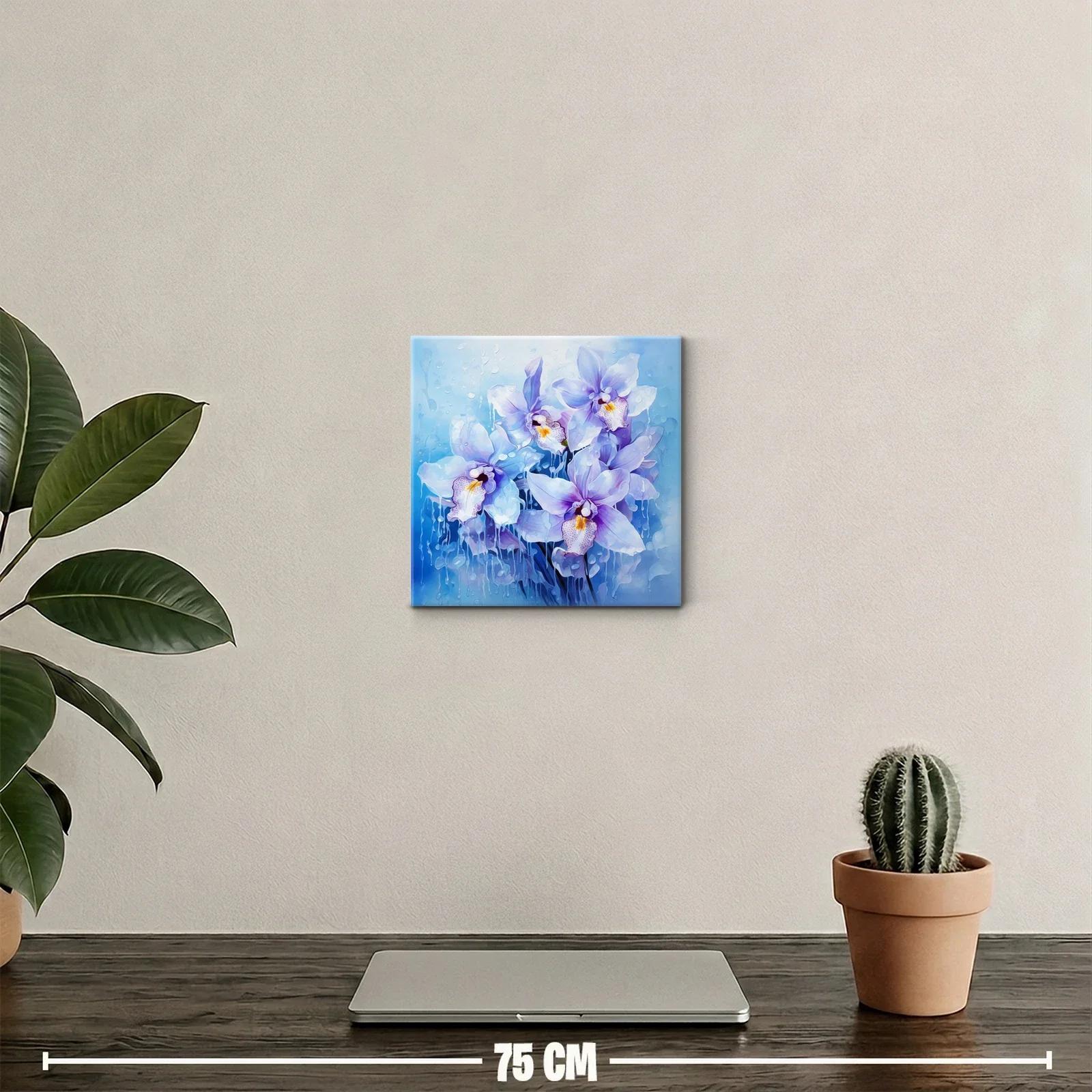 Orquídeas azules delicadas con efecto acuarela — miniatura 2