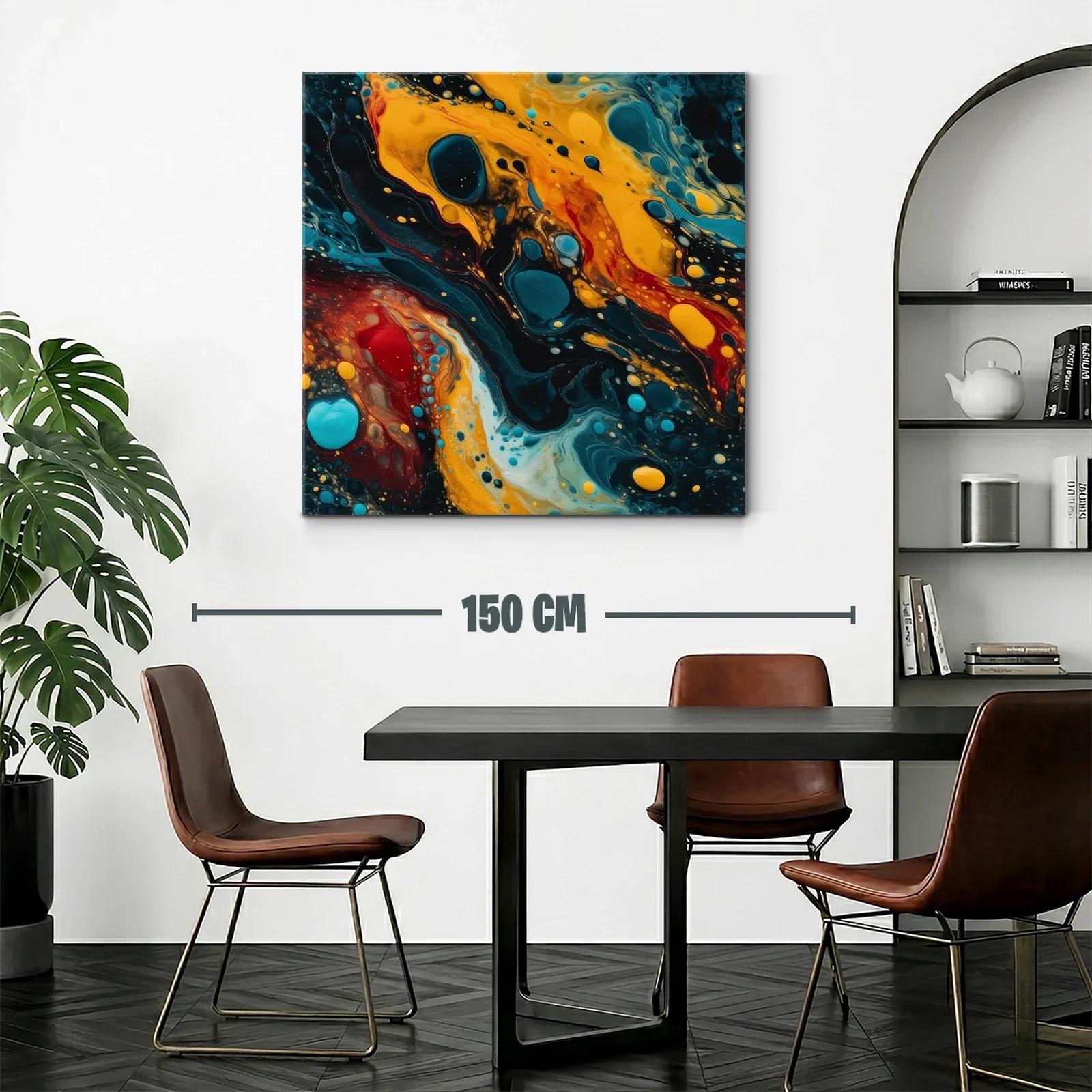 Arte abstracto con vibrantes tonos cálidos y fríos — miniatura 2