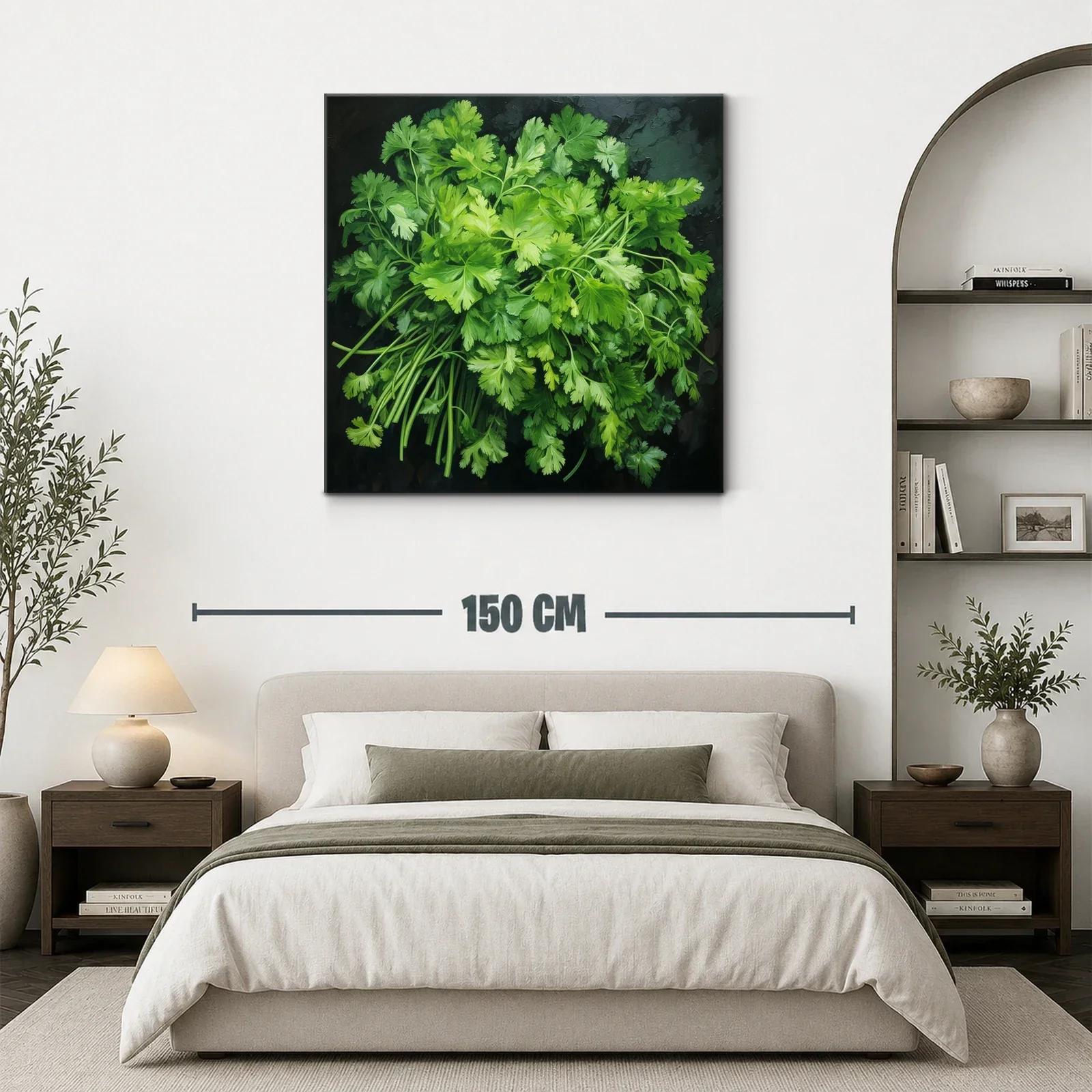 Cuadro con ramo de hojas verdes frescas y naturales — miniatura 3