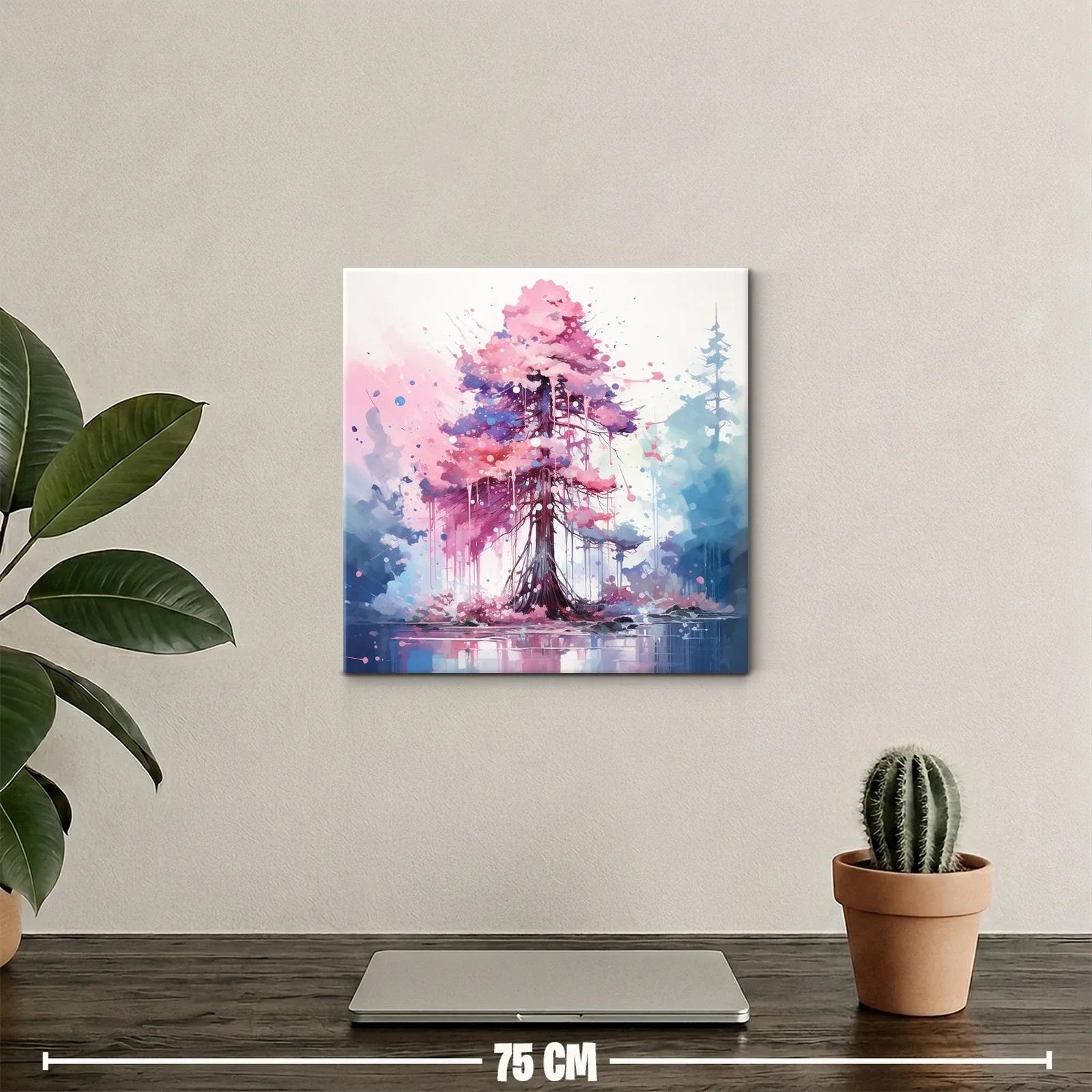 Árbol mágico con tonos rosas y azules vibrantes — miniatura 2