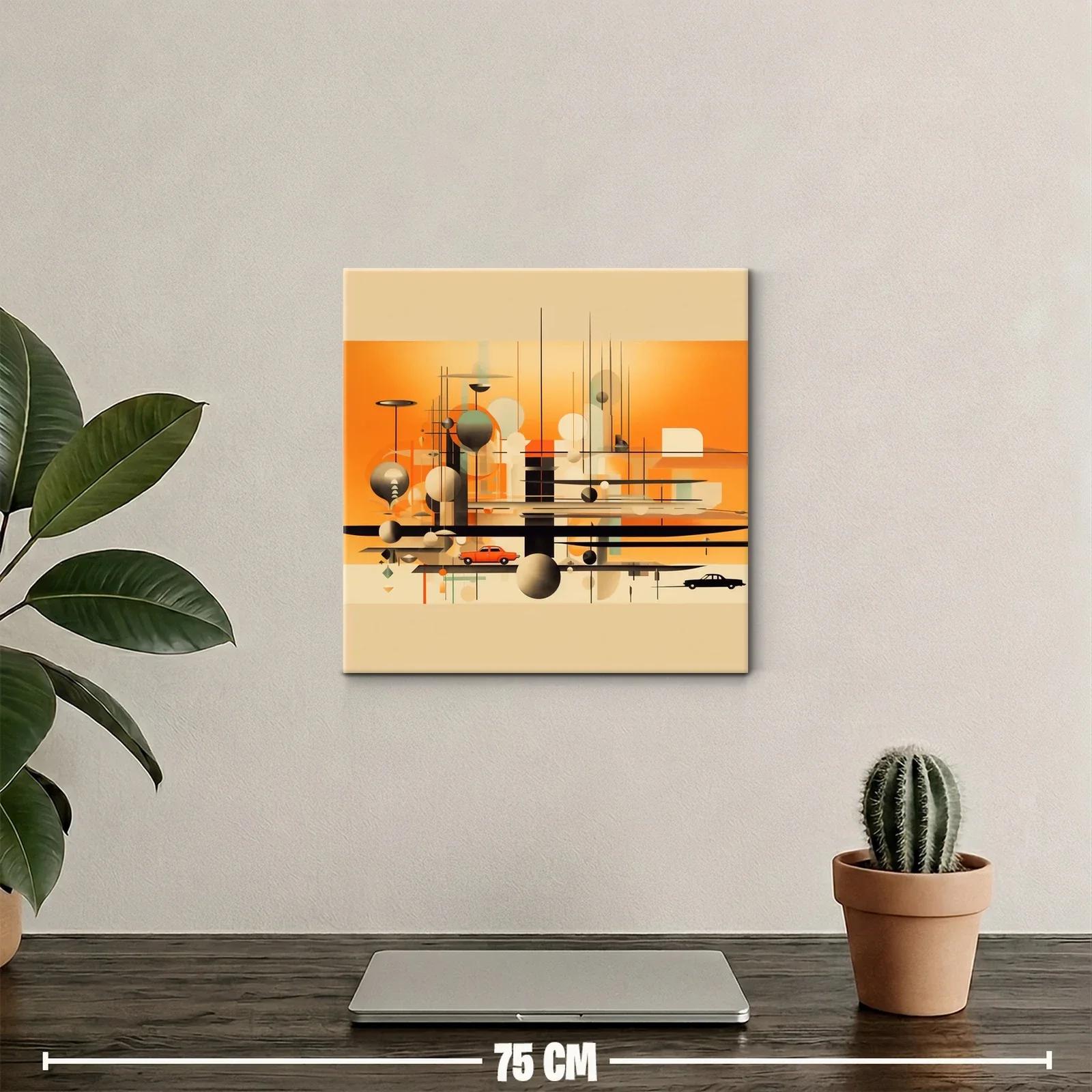 Composición abstracta urbana en tonos cálidos y neutros — miniatura 2