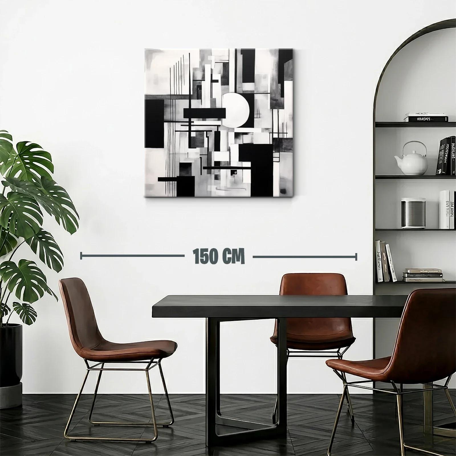 Composición abstracta en blanco y negro geométrica y elegante — miniatura 2