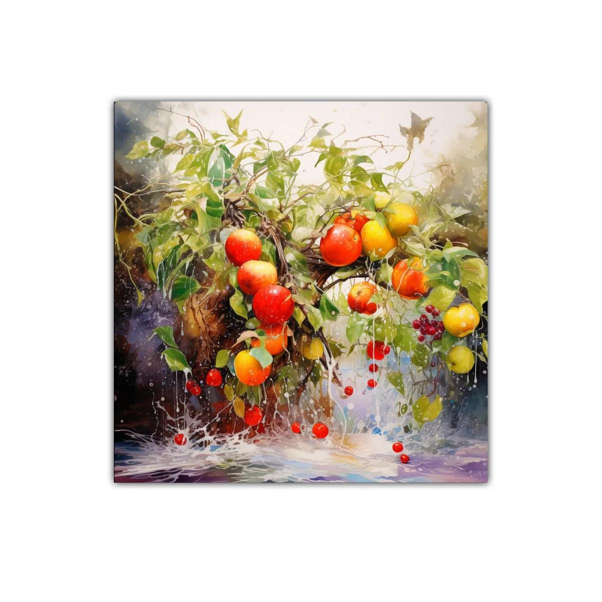 Cuadro decorativo con frutas vibrantes y naturaleza fresca — imagen principal