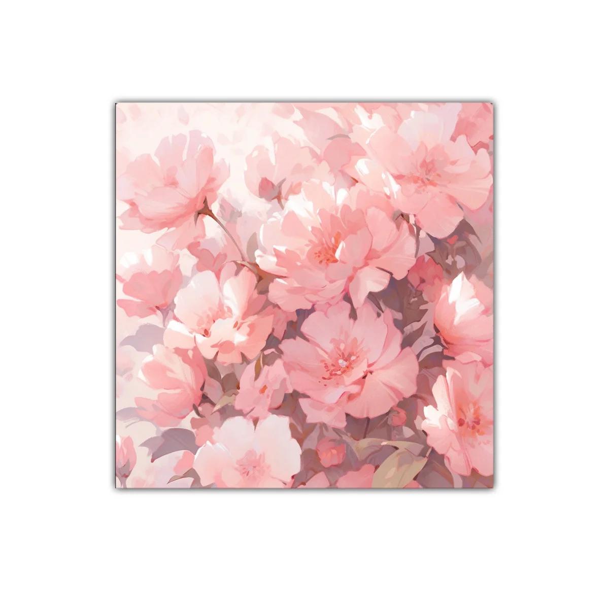 Cuadro decorativo con delicadas flores en tonos rosa pastel — imagen principal