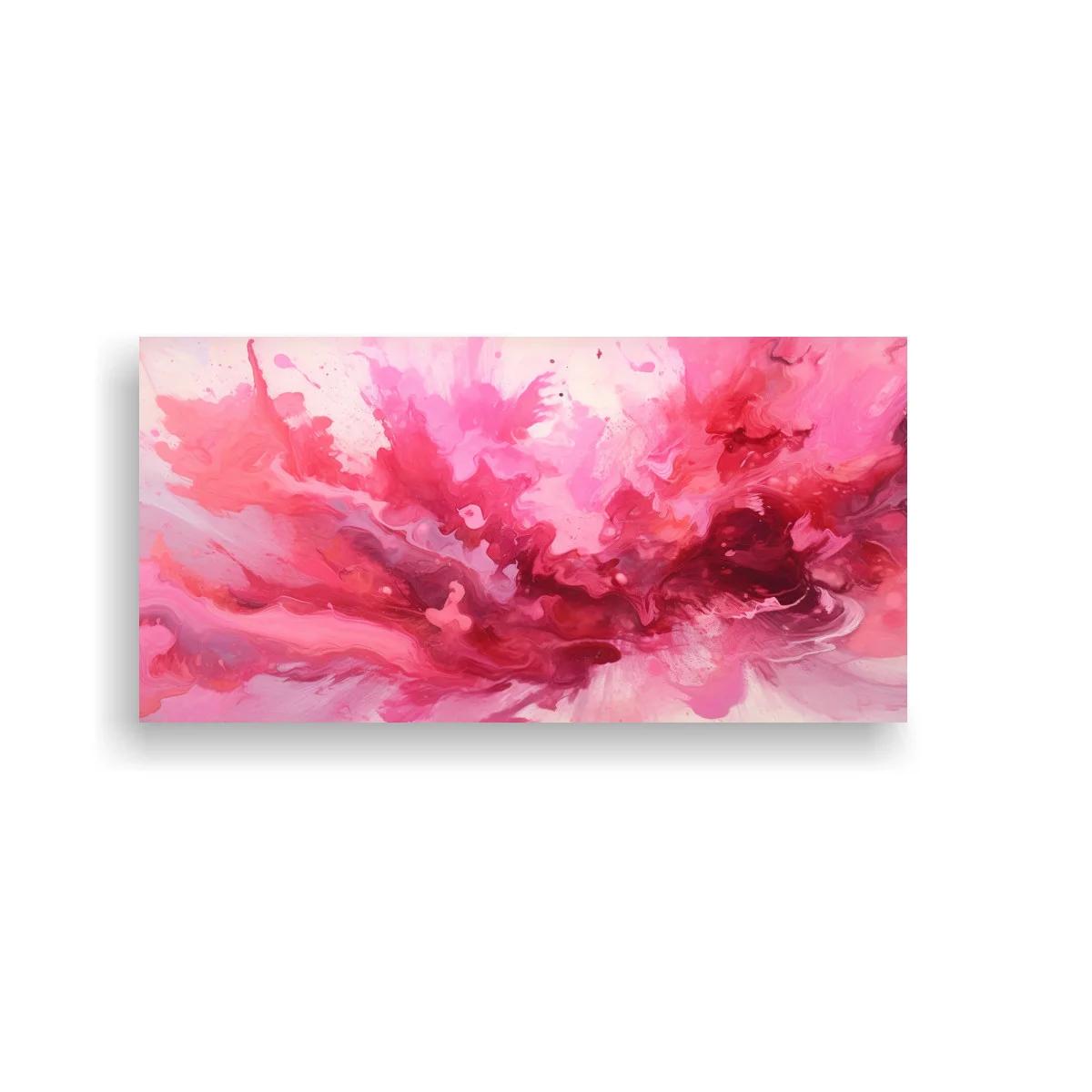 Cuadro nube de tinta rosa con expansión horizontal