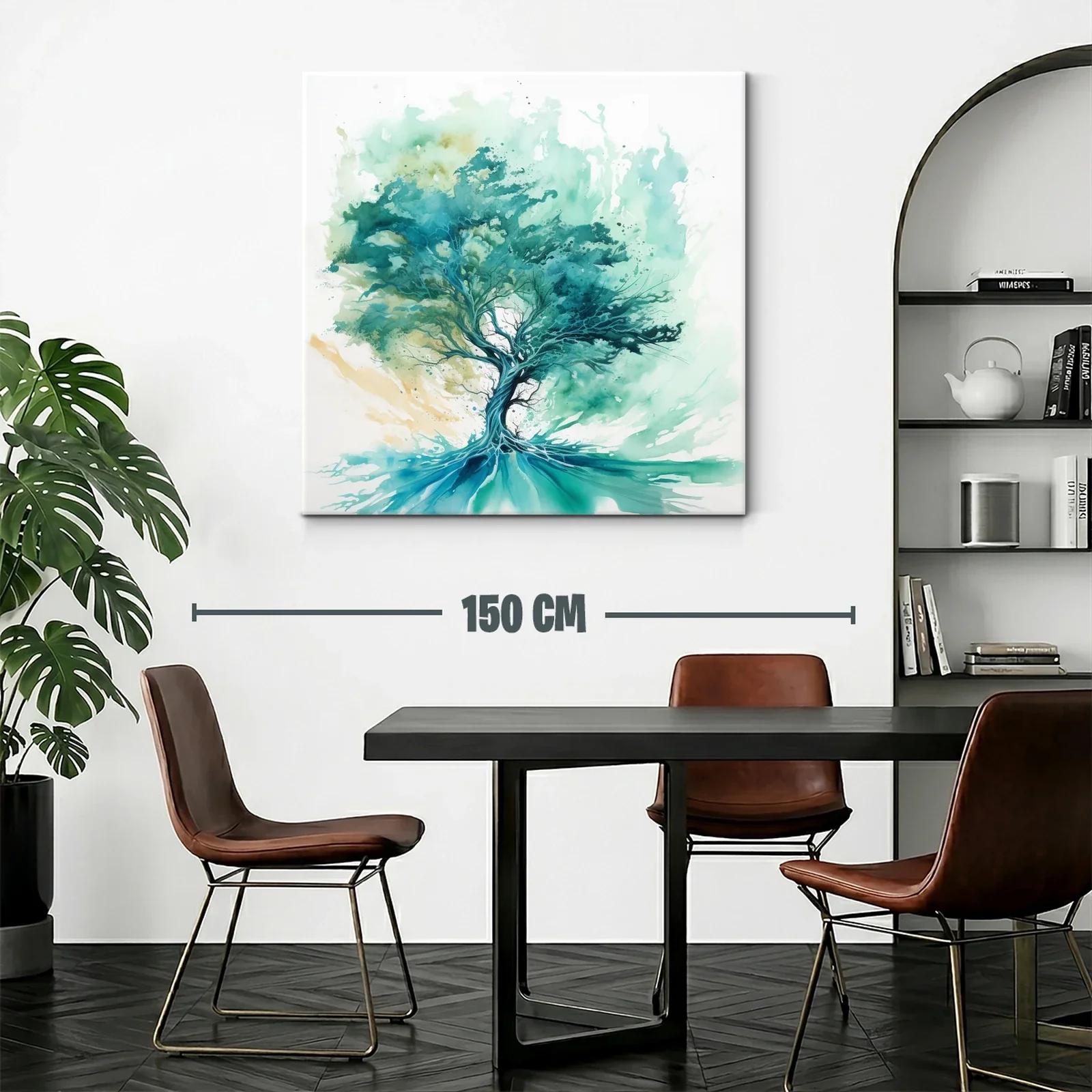 Árbol abstracto con tonos verdes y azules en movimiento — miniatura 2