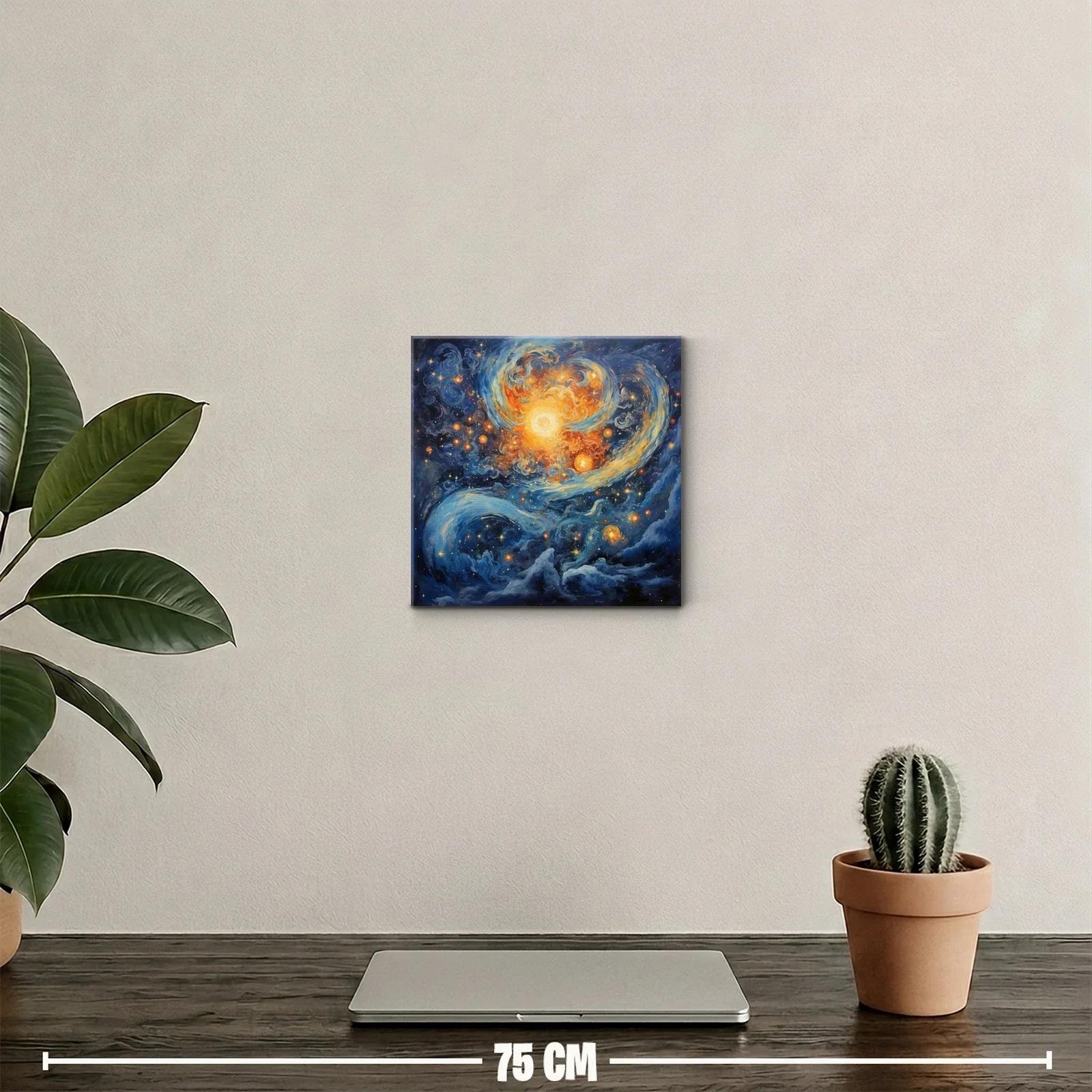 Cuadro galaxia vibrante con luz y movimiento celestial — miniatura 2