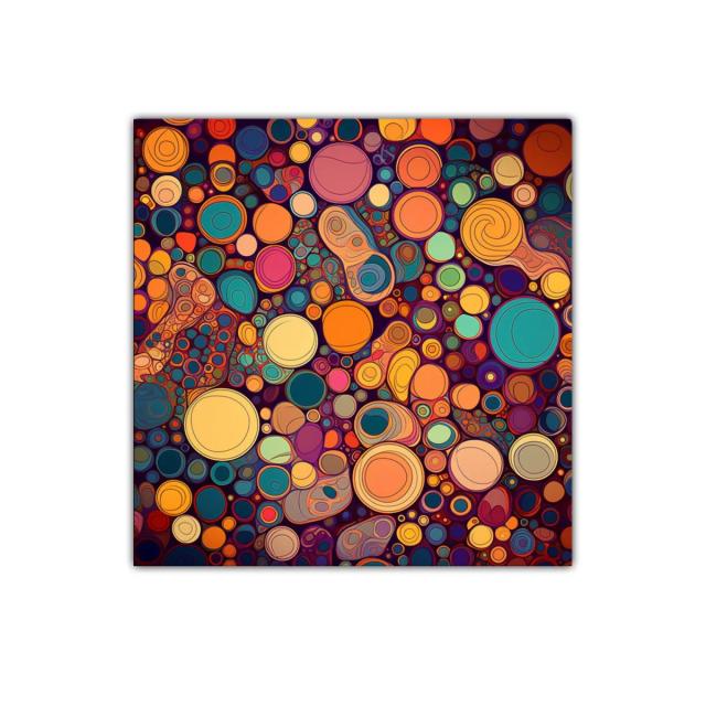 Cuadro decorativo con círculos coloridos y vibrantes
