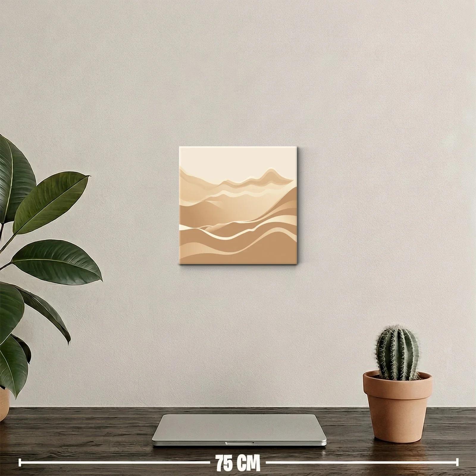 Paisaje abstracto en tonos neutros y formas onduladas — miniatura 2