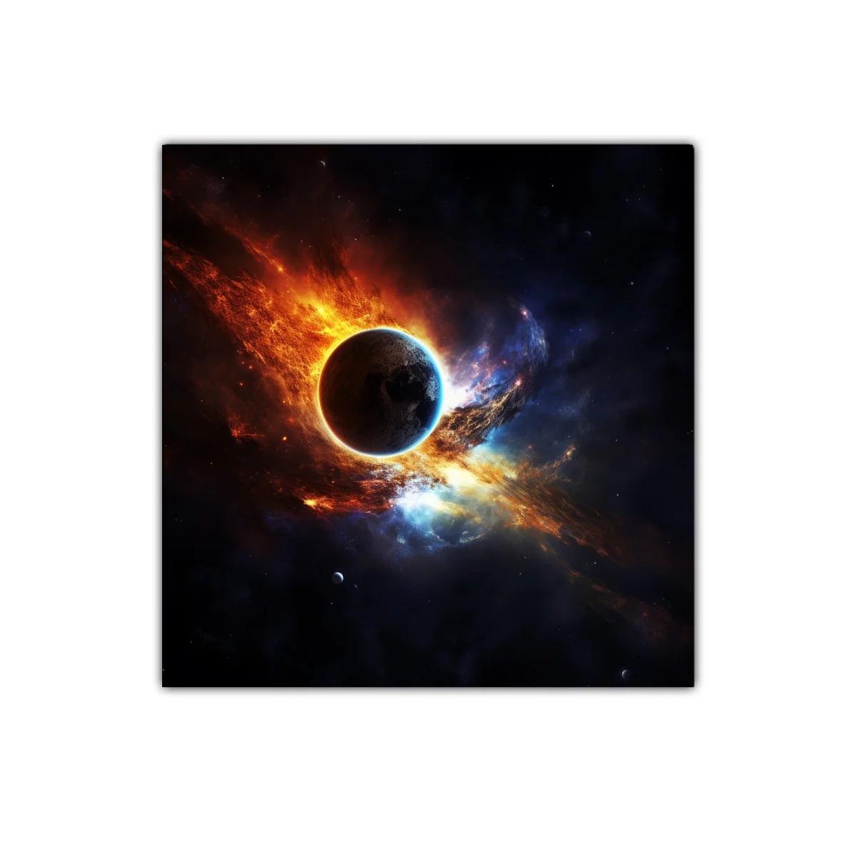 Impactante cuadro de planeta con estallido cósmico — imagen principal
