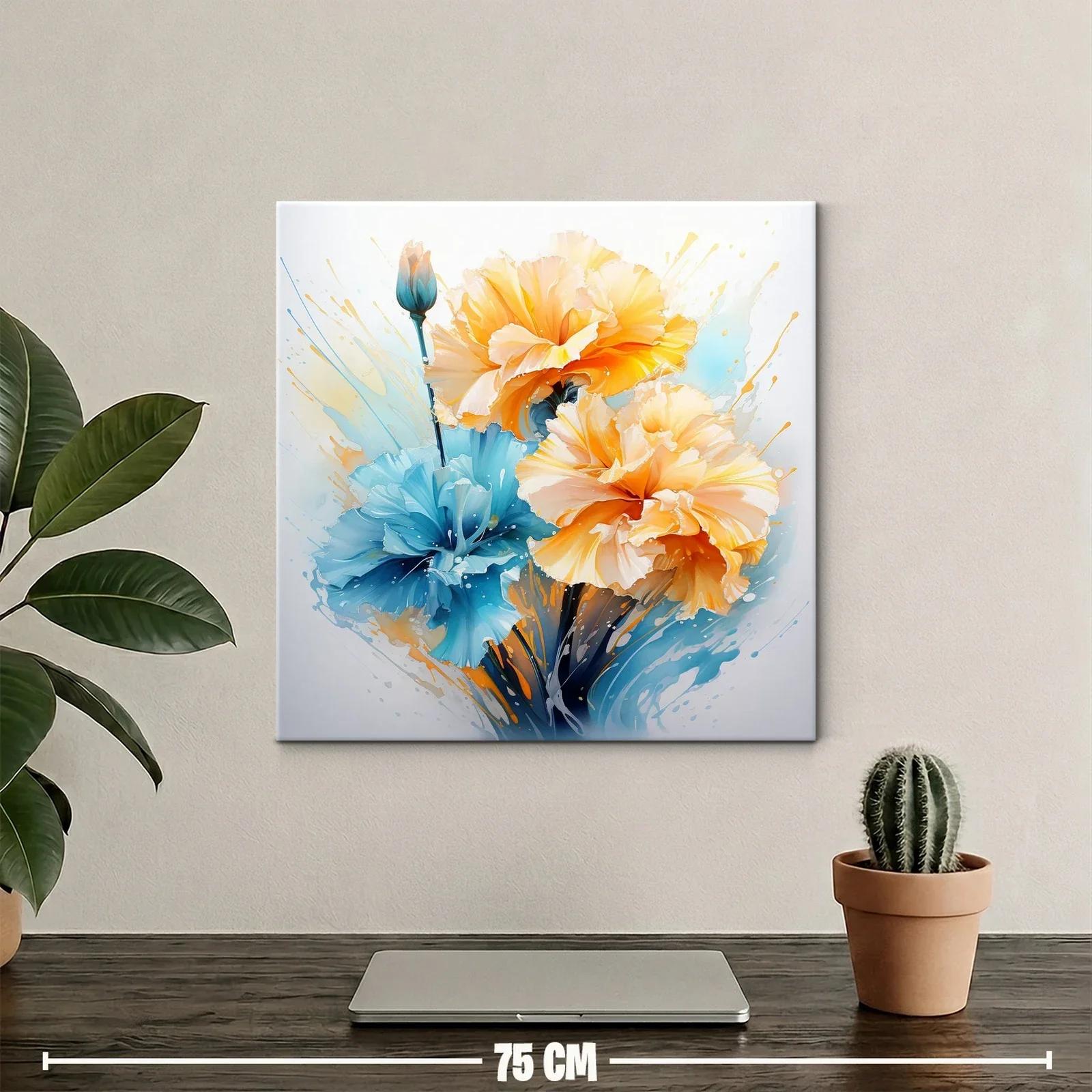 Flores vibrantes en tonos azul y amarillo cálido — miniatura 2