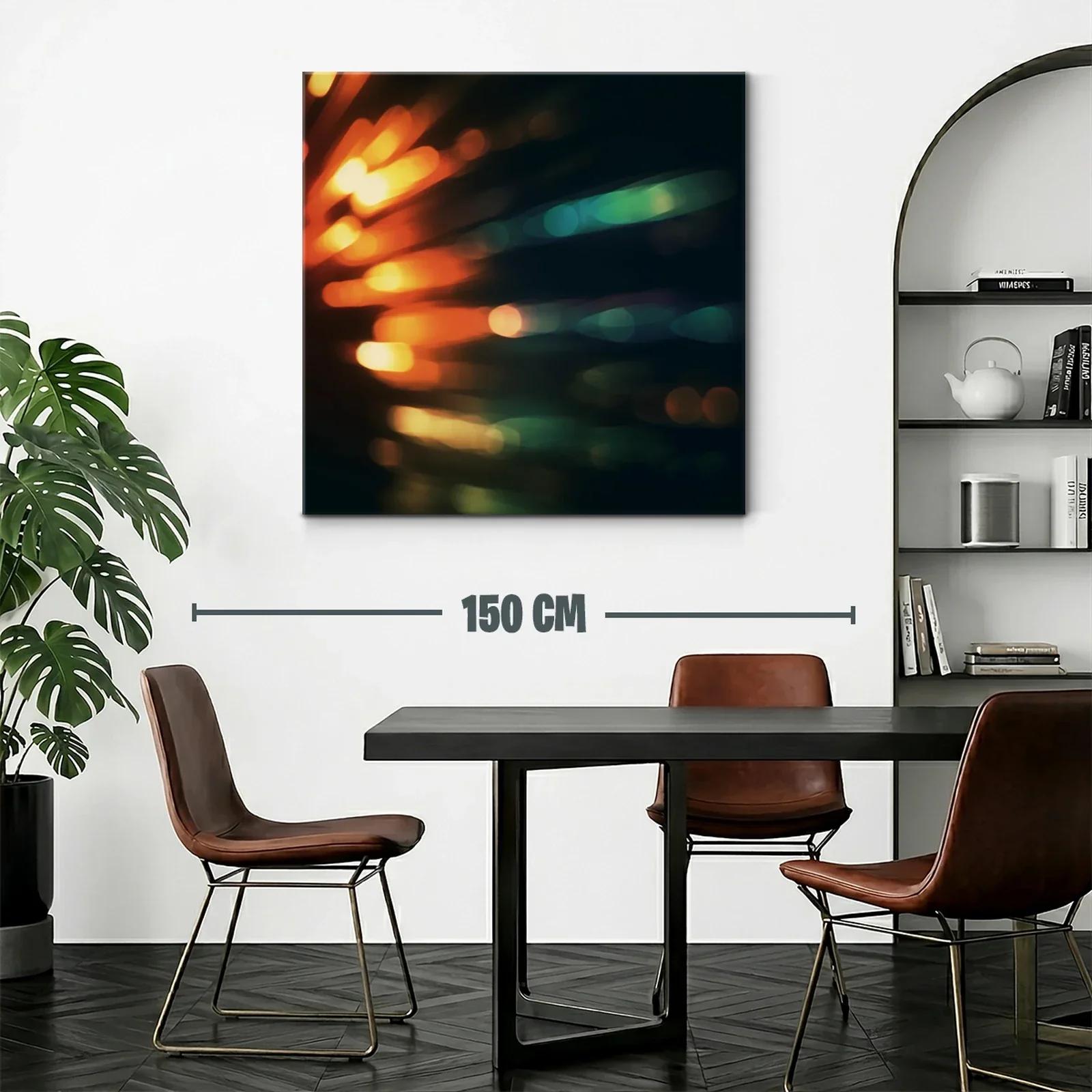 Cuadro moderno con luces abstractas en tonos cálidos y fríos — miniatura 2